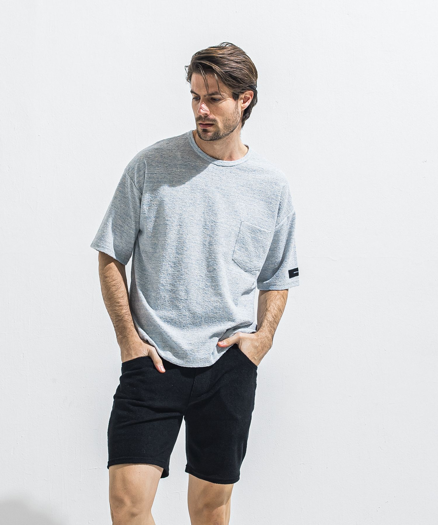 PILE OVER TEE / RC40-T-002 / パイルポケットビッグTシャツ / サックス (4月中旬入荷予定)