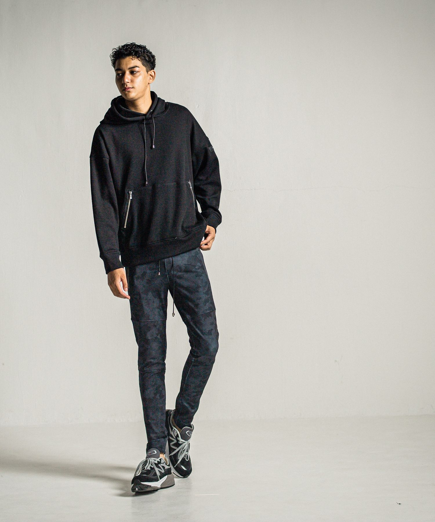 SHAGGY FLEECE THERMAL PULLOVER HOODIE / RC34-C-003 / 裏起毛サーマルパーカー / ブラック
