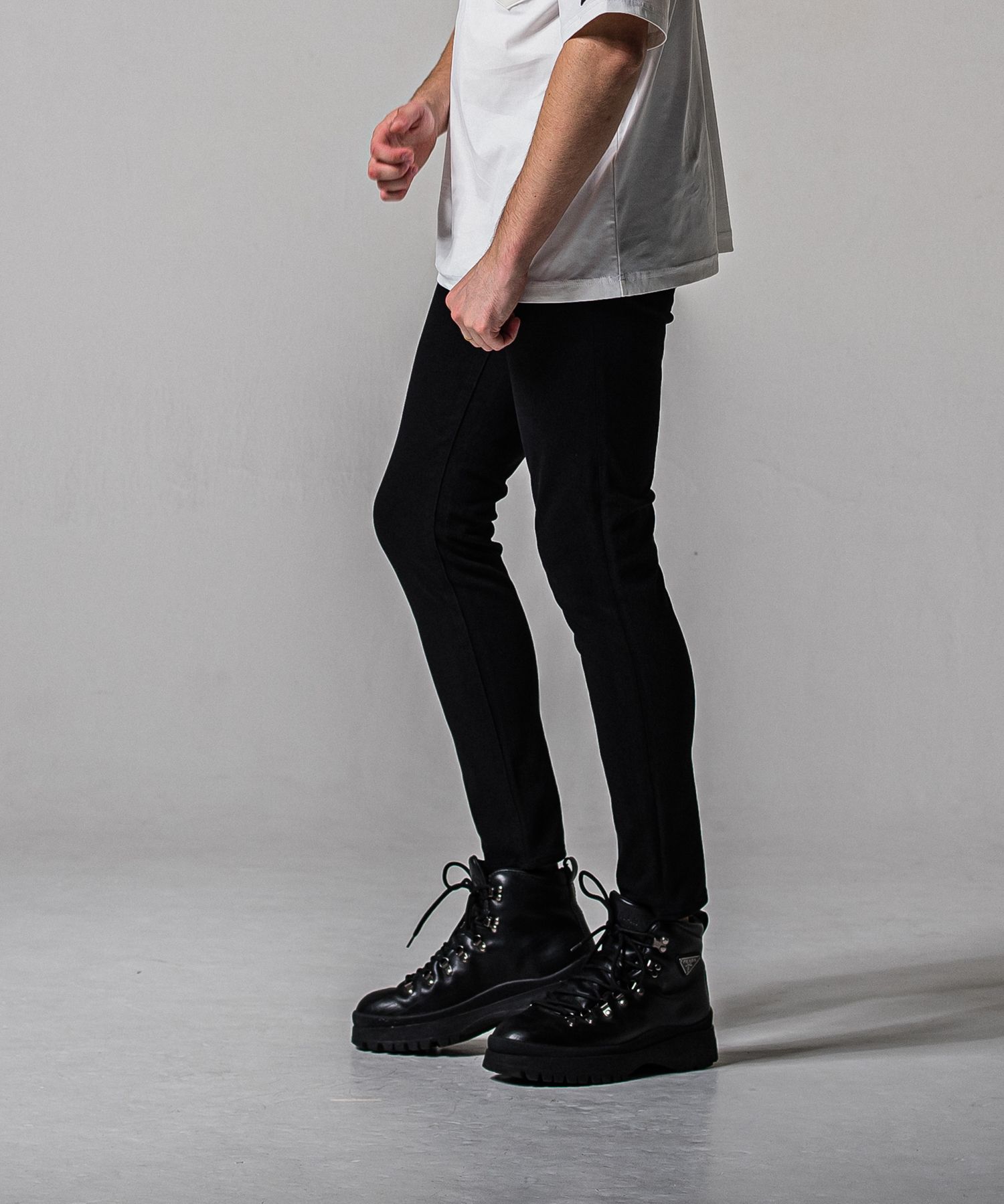 MICK DENIM JERSEY / BASIC-ST-020 / デニムジャージテーパードパンツ / ブラック (1月下旬入荷予定)