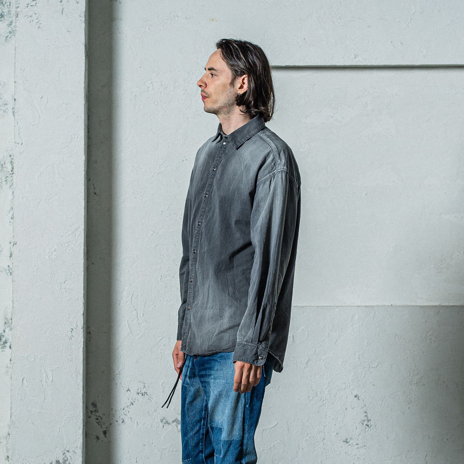 DENIM JACK SHIRTS / RC35-SH-001D / オーバーデニムシャツ / ブラックユーズド