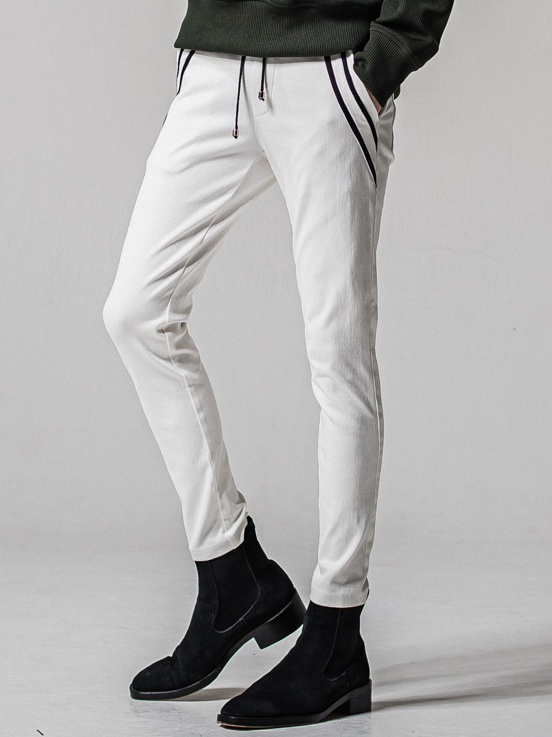 EX DENIM JERSEY EDGE PT / RC39-ST-014D / デニムジャージラインパンツ / ホワイト (2月上旬入荷予定)