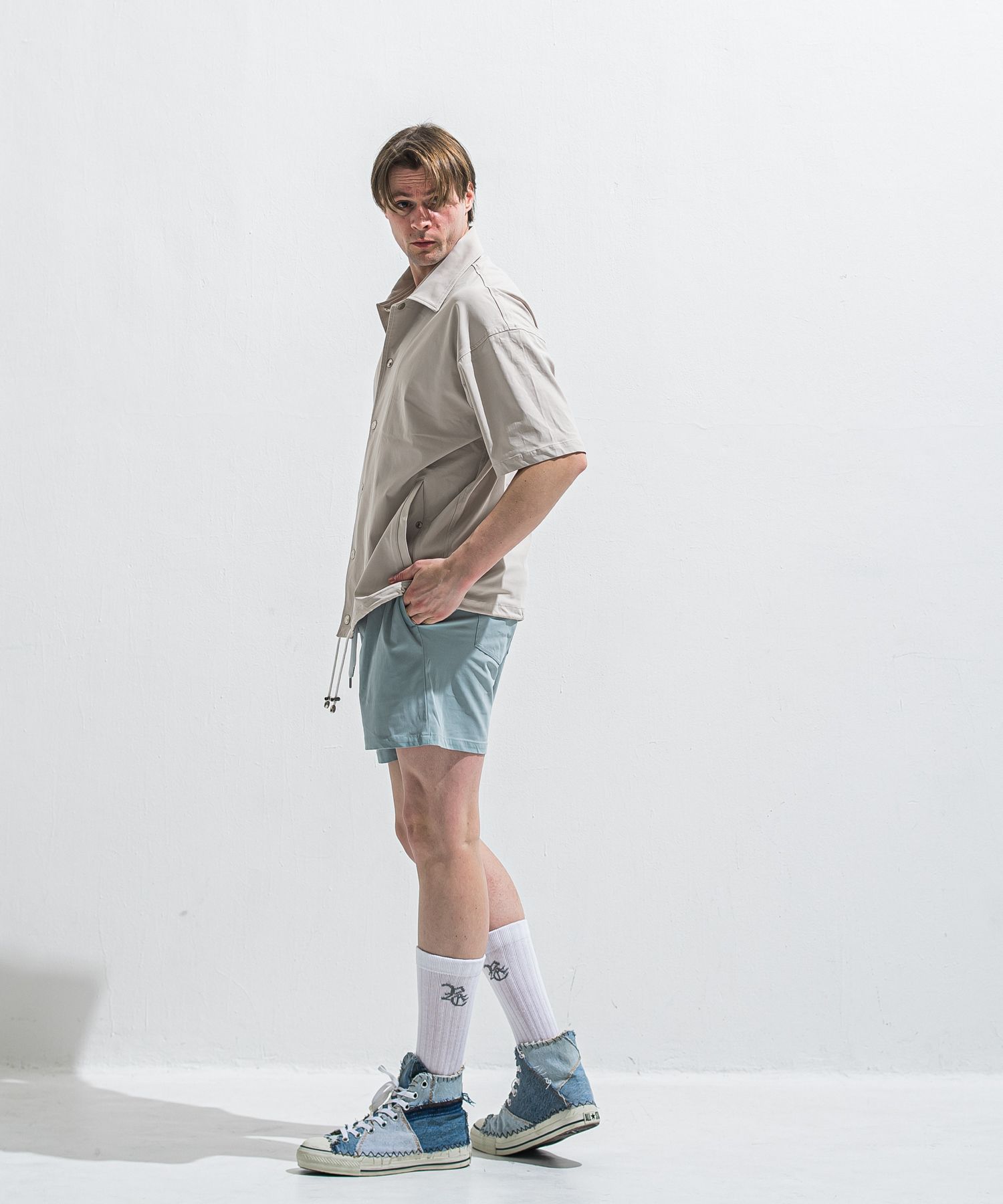 TV NYLON SHORTS / RC40-HP-004 / リラックスナイロンショーツ / アクア (6月上旬入荷予定)