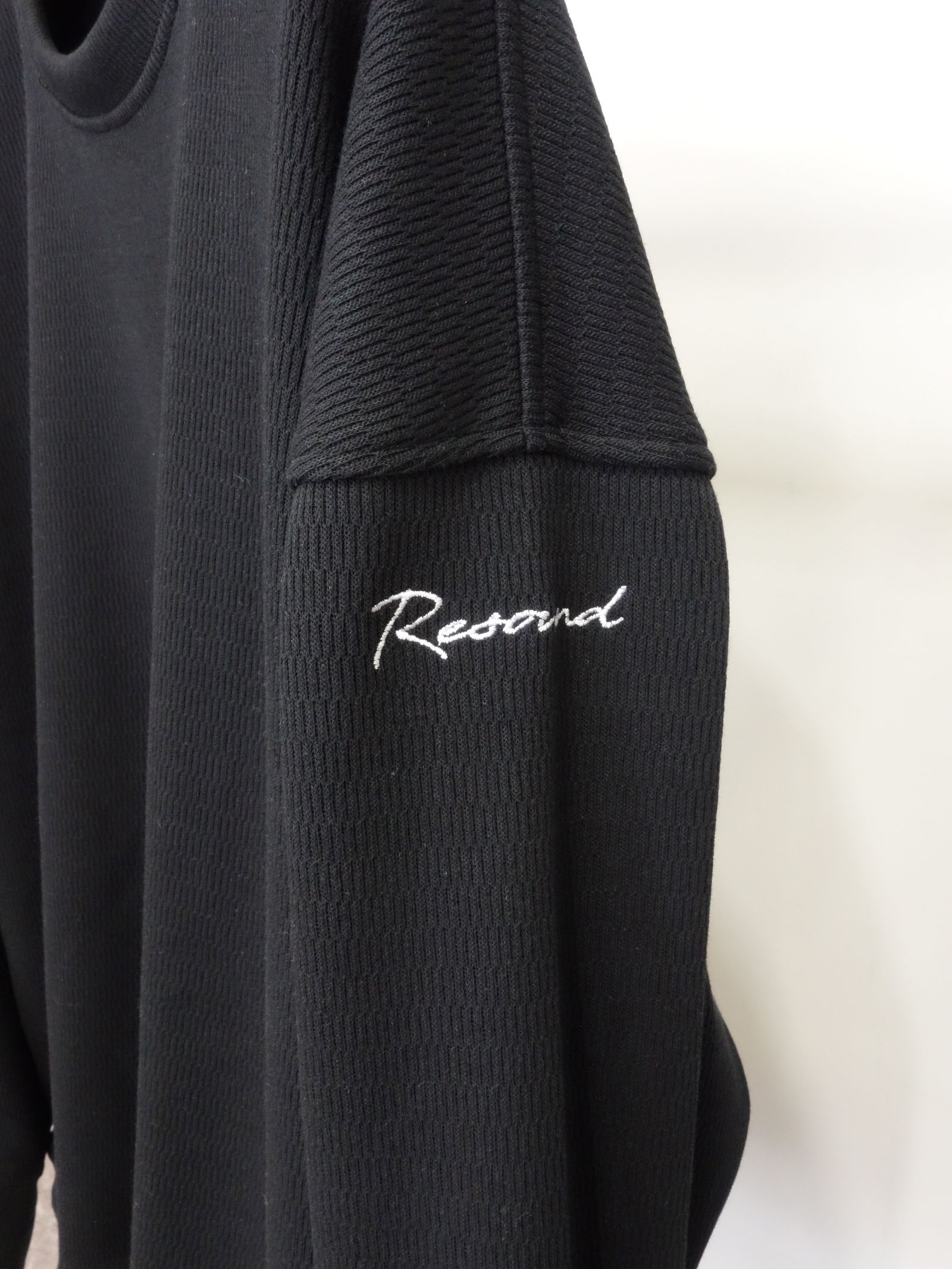 VELOURS FLEECE THERMAL LOOSE TRAINER / RC38-C-002 / 裏起毛サーマルトレーナー / ブラック (10月中旬入荷予定)