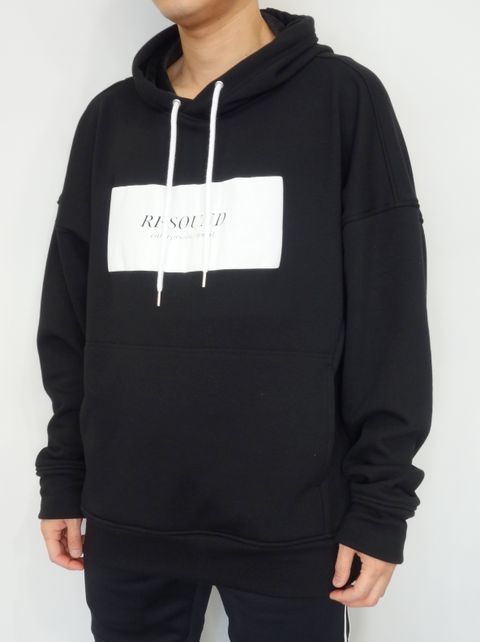 【コラボモデル第4弾】 BOX LOGO BOA FLEECE LOOSE HOODIE / RC18-C-009 / オーバーサイズパーカー / ブラック