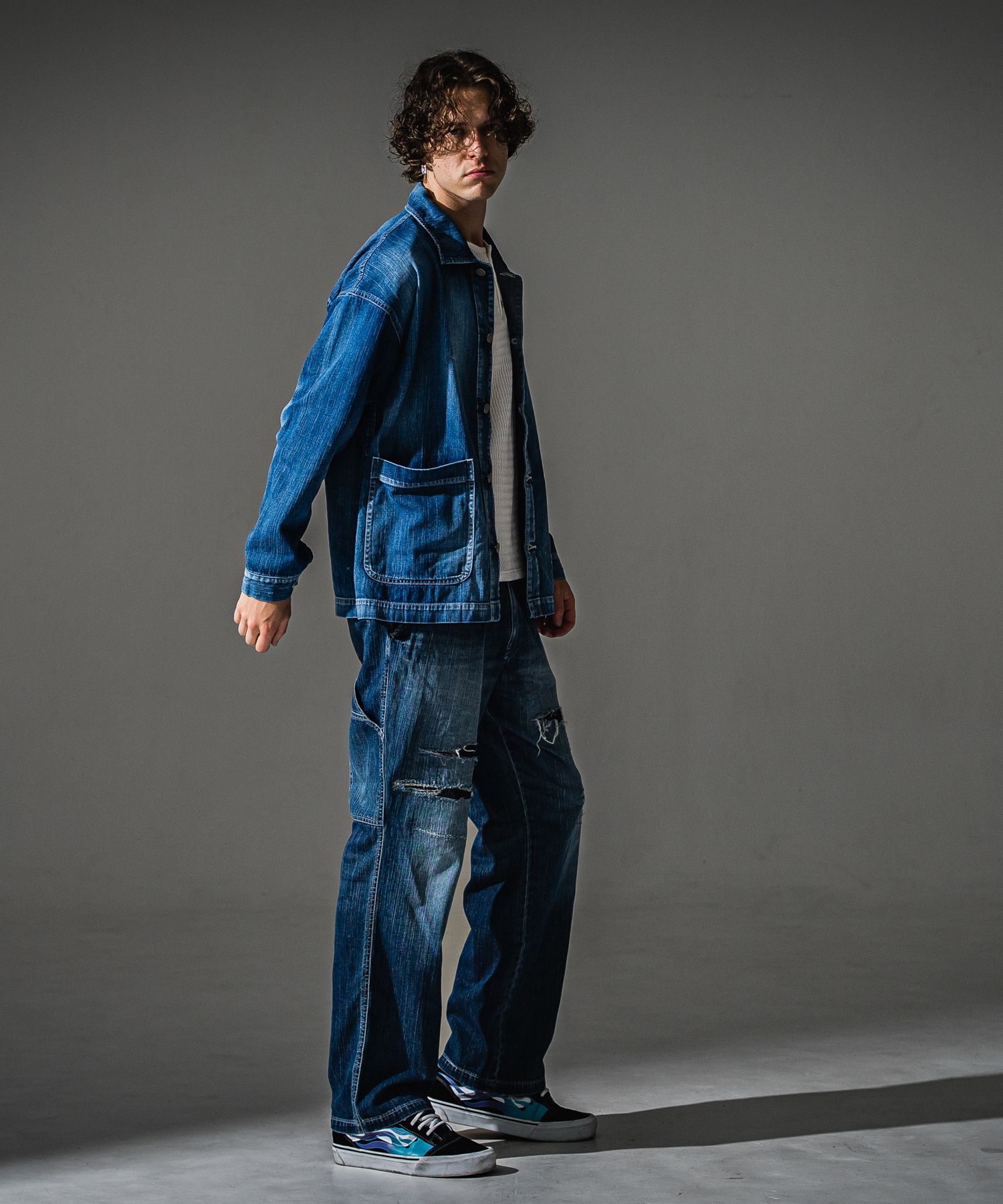 KNT HENRY / RC41-C-001 / コットンニットヘンリーネックロングTシャツ / ホワイト (9月上旬入荷予定)