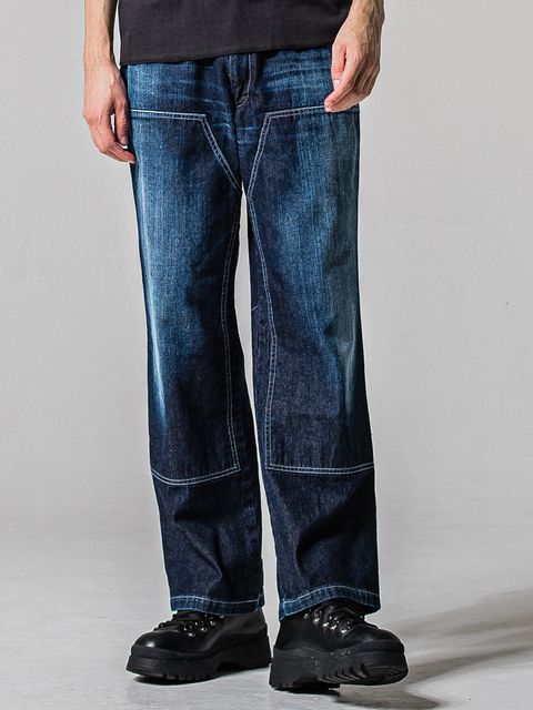 DOUBLE KNEE PT / RC39-ST-041 / ダブルニーワイドデニムパンツ / ダークインディゴ (2月中旬入荷予定)