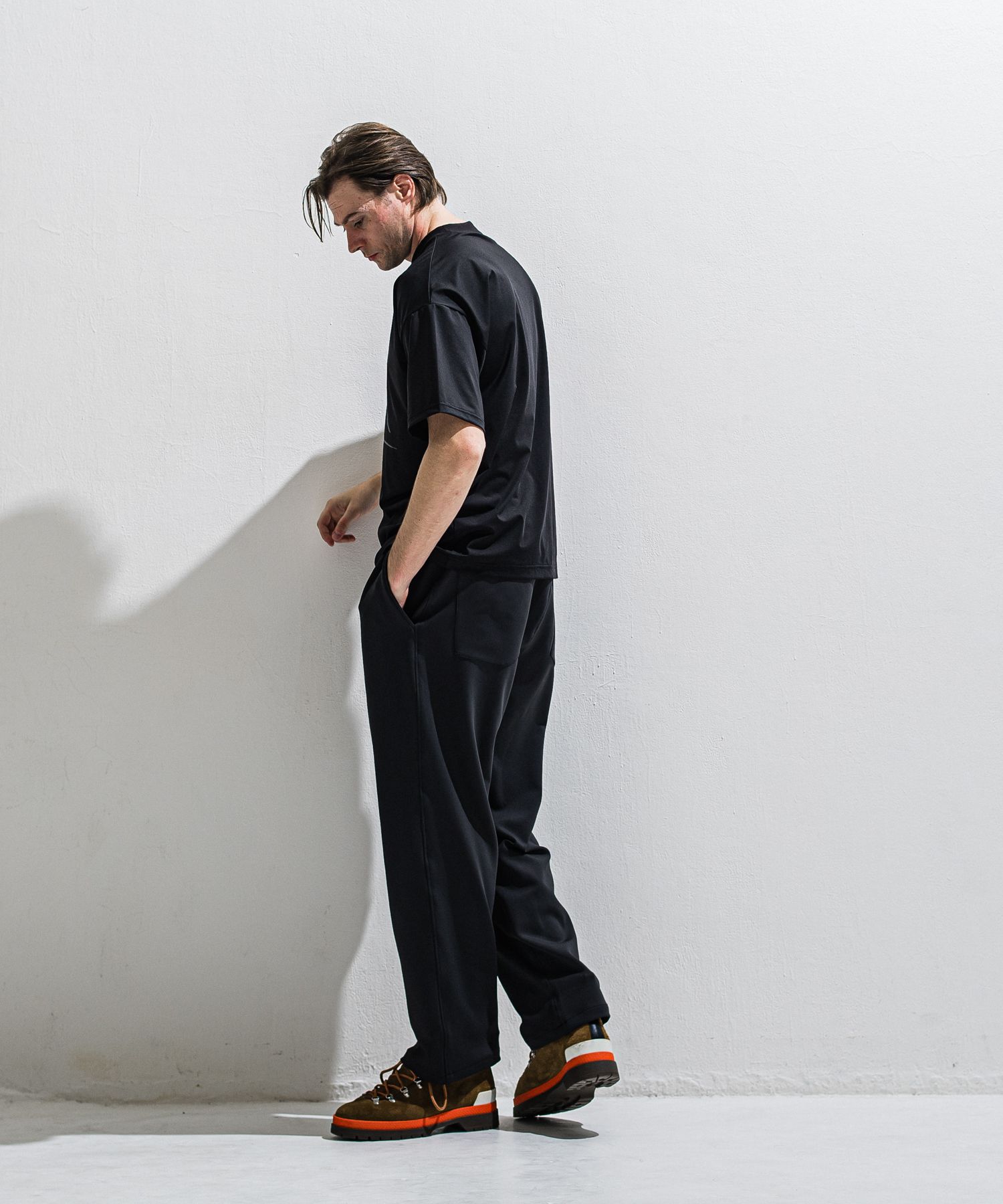 EMILIO DB WIDE PANTS / DP1-ST-003 / ダンボールジャージスーパーワイドパンツ / ブラック (3月中旬入荷予定)