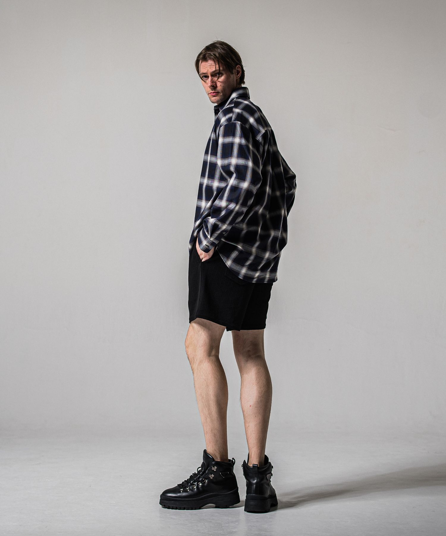 PULL JACK SHIRT / RC39-SH-003 / プルオーバーチェックシャツ / ネイビー (3月上旬入荷予定)