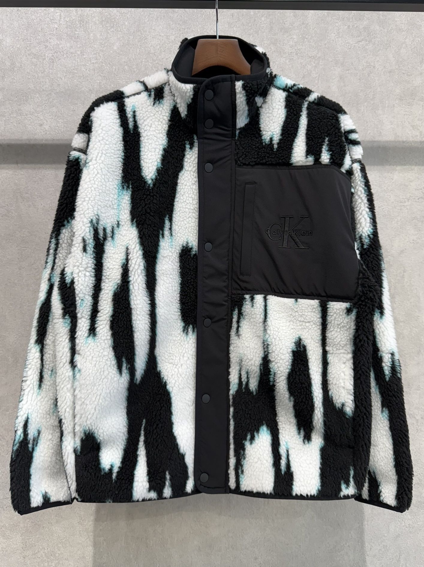 ジャカードシェルパジャケット / ボアジャケット / 4RD219G / UB1(ブラック×ホワイト×サックスブルー)