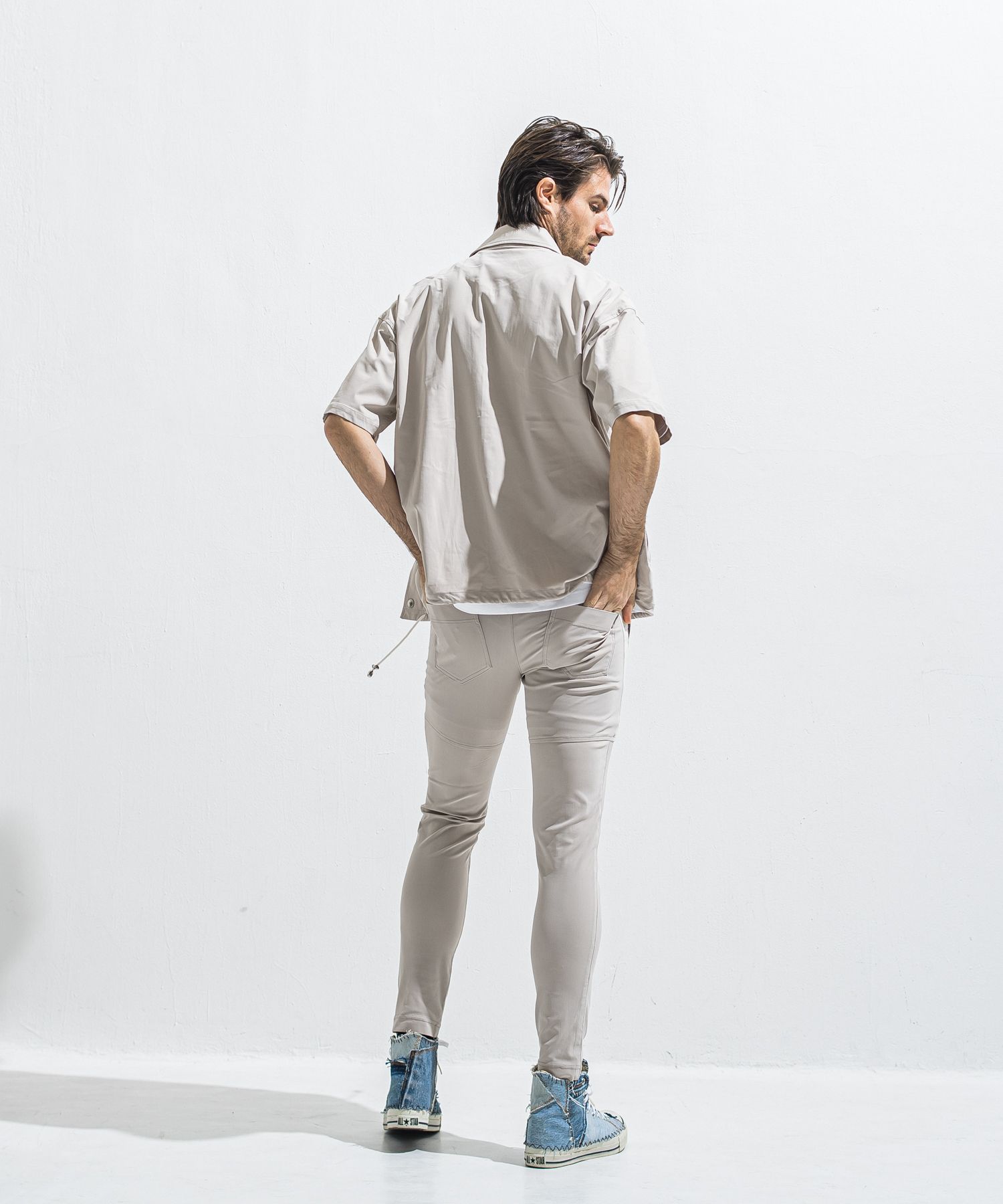 TYLER NYLON PANTS / RC40-ST-026 / レザーラインナイロンパンツ / グレージュ (5月中旬入荷予定)