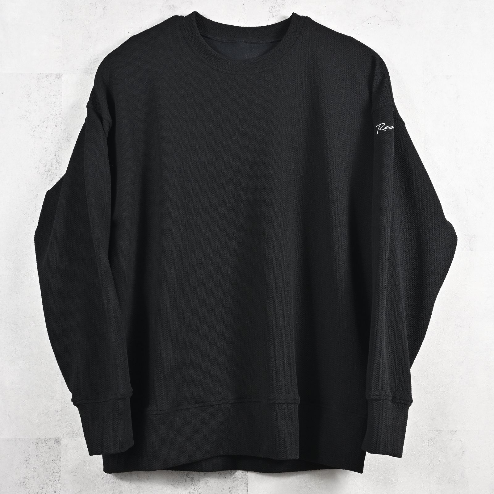 BLISTER TRAINER / RC39-C-004 / ブリスターニットトレーナー / ブラック (1月中旬入荷予定)