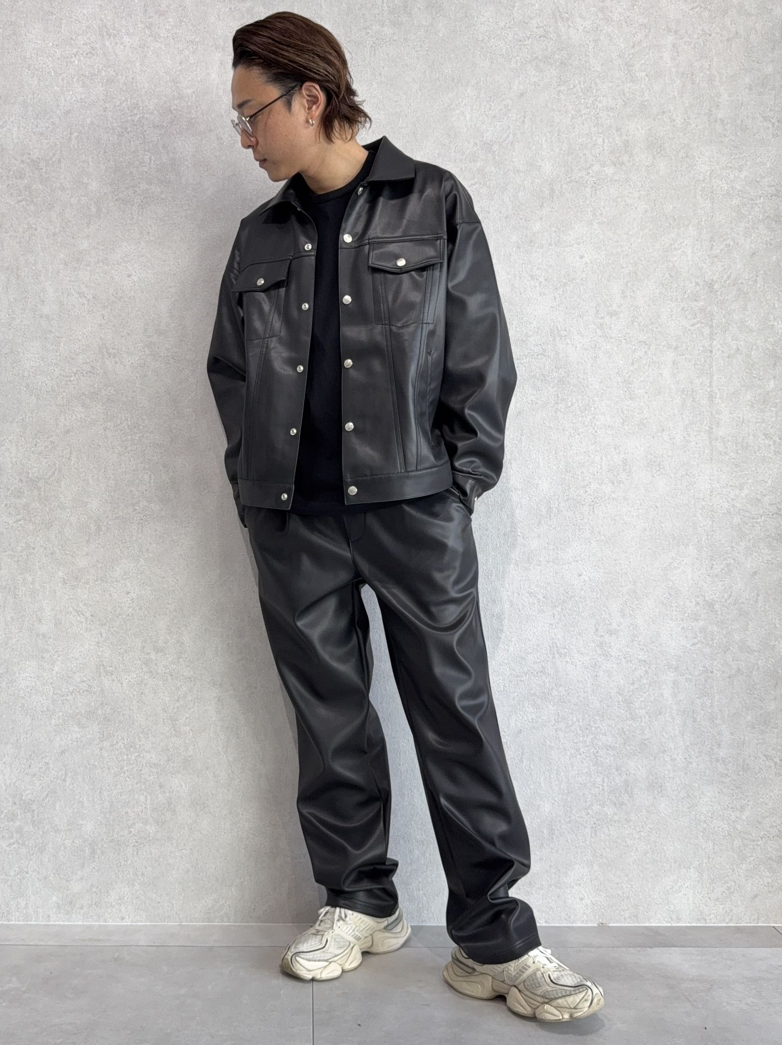 LEATHER OVER 3RD G / RC37-JK-006 / エコレザー3RD型Gジャン / ブラック