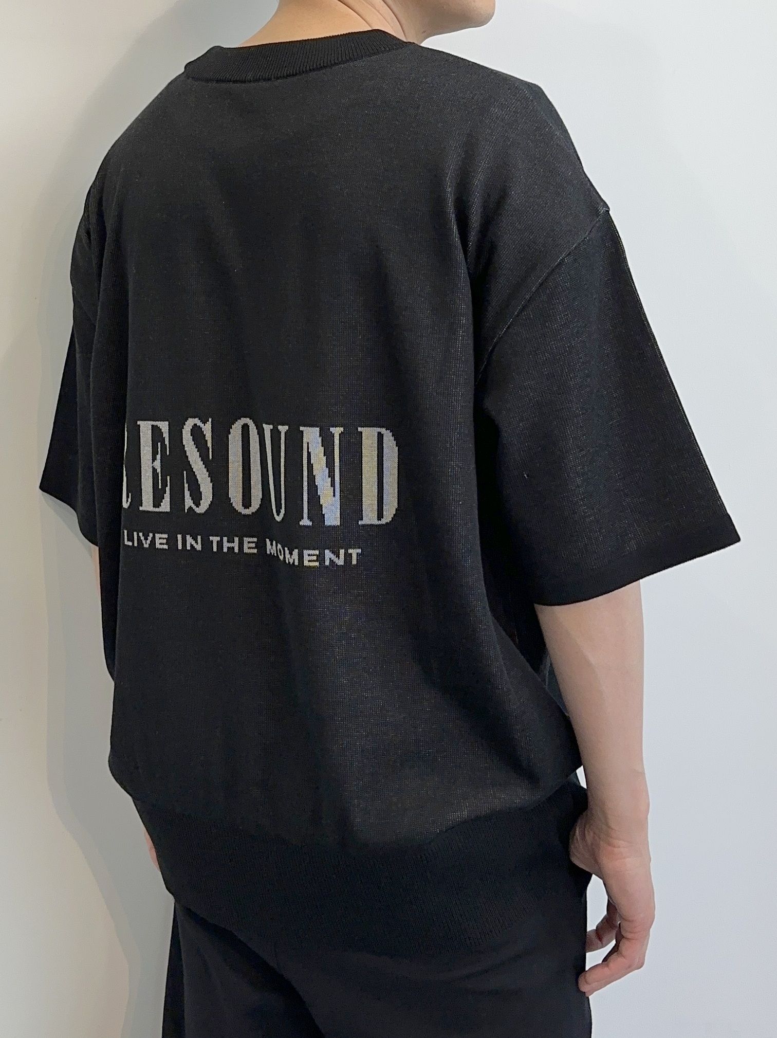BACK ROGO HALF KNT / RC28-K-002 / バックロゴルーズ半袖サマーニット / ブラック※