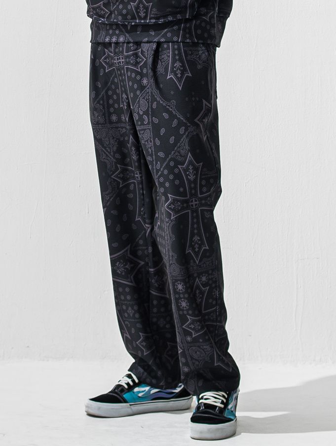 CHRIS EASY WIDE TUCK PANTS / RC42-ST-016WT / セミワイドタックパンツ / クロスブラック (1月上旬入荷予定)