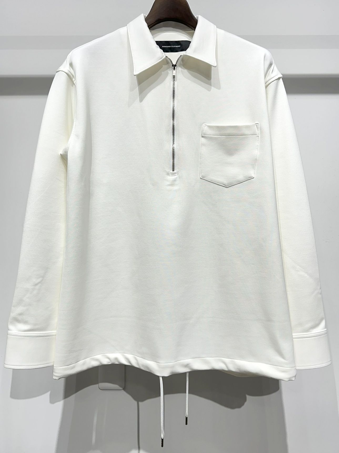 PULLOVER JERSEY SHIRT / RC34-SH-002 / 裏起毛ハーフジップシャツ / ホワイト