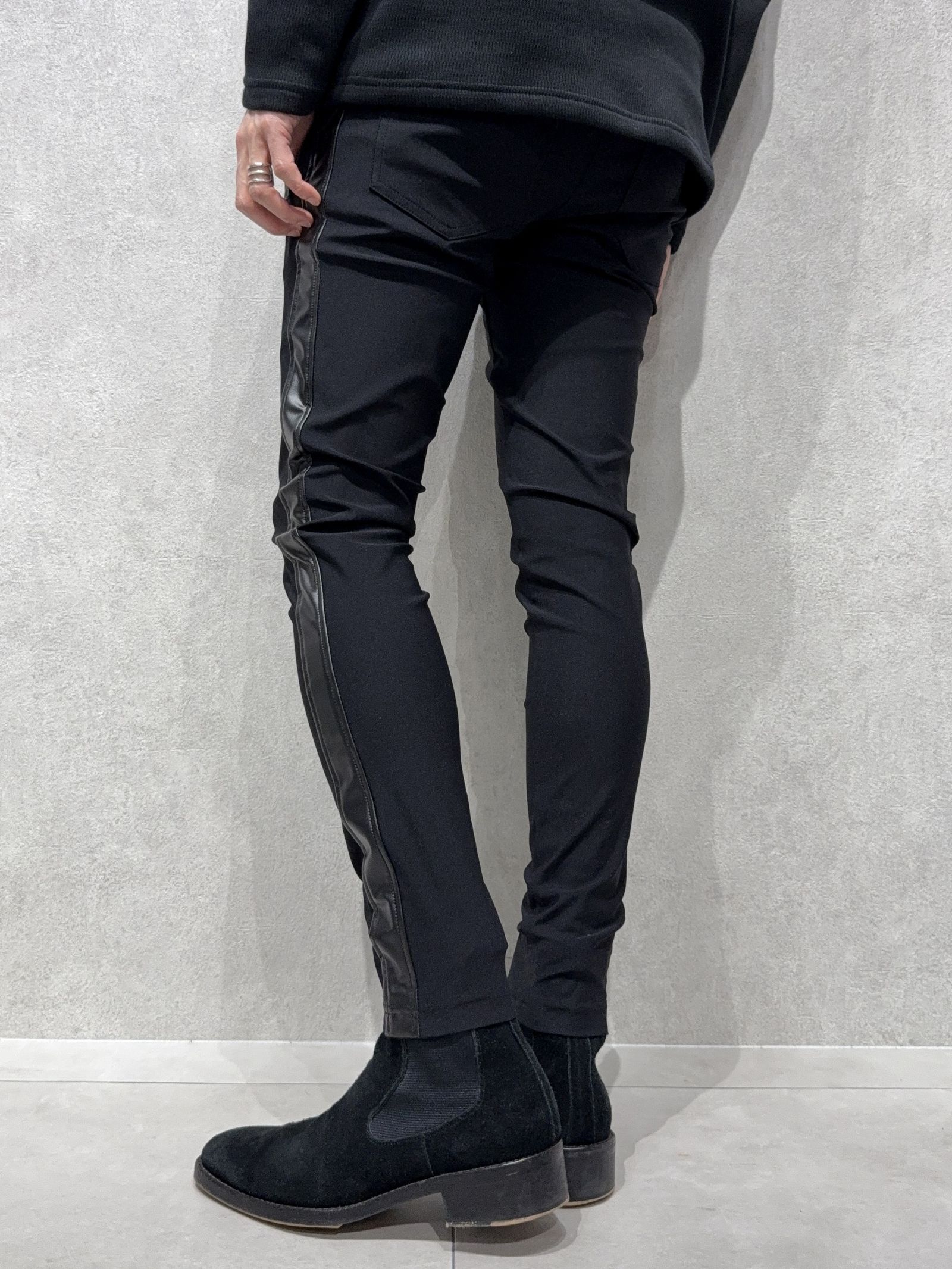 LEATHER LINE TRUCK PT / RC38-ST-013 / レザーラインパンツ / ブラック×ブラック