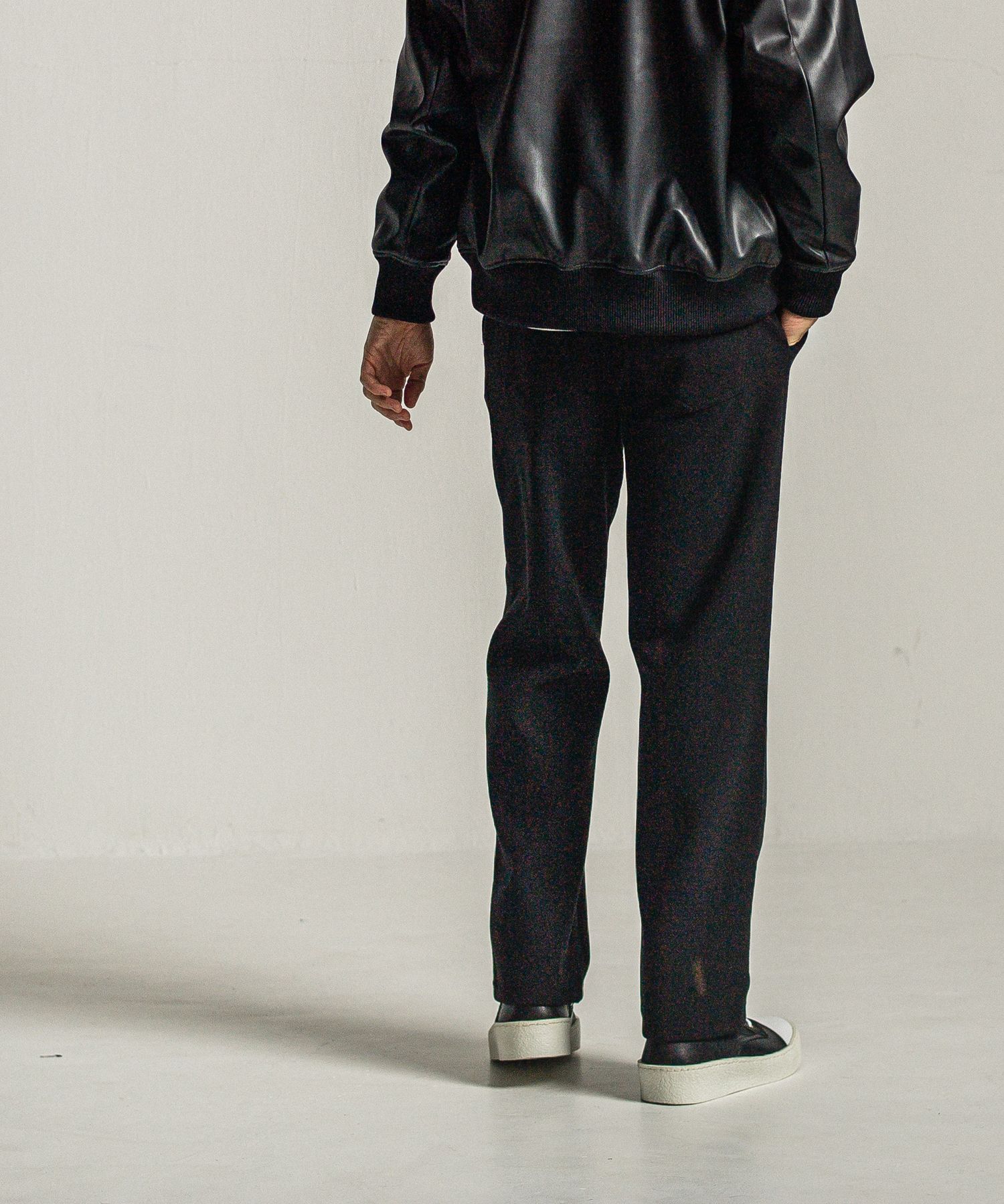 MELTON WIDE TUCK PANTS / RC34-ST-016WT / メルトンワイドタックパンツ / ブラック