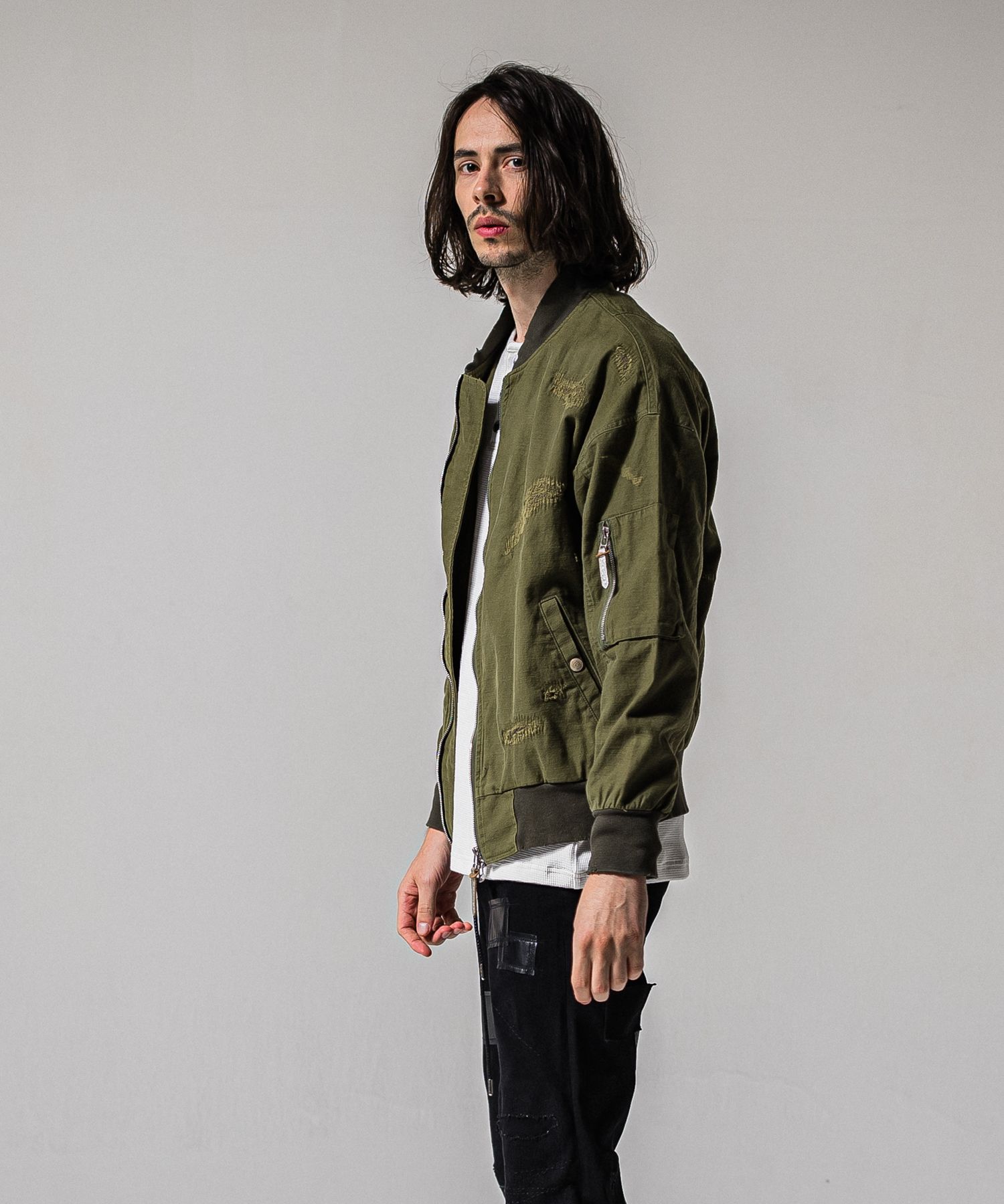 LIGHT DAVID JACKET / RC39-JK-002 / ミリタリーライトMA-1 / カーキクラッシュ (2月下旬入荷予定)