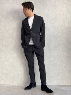 ストレッチナイロンセットアップ / uso-26062,usb-26062 / ブラック(無地)