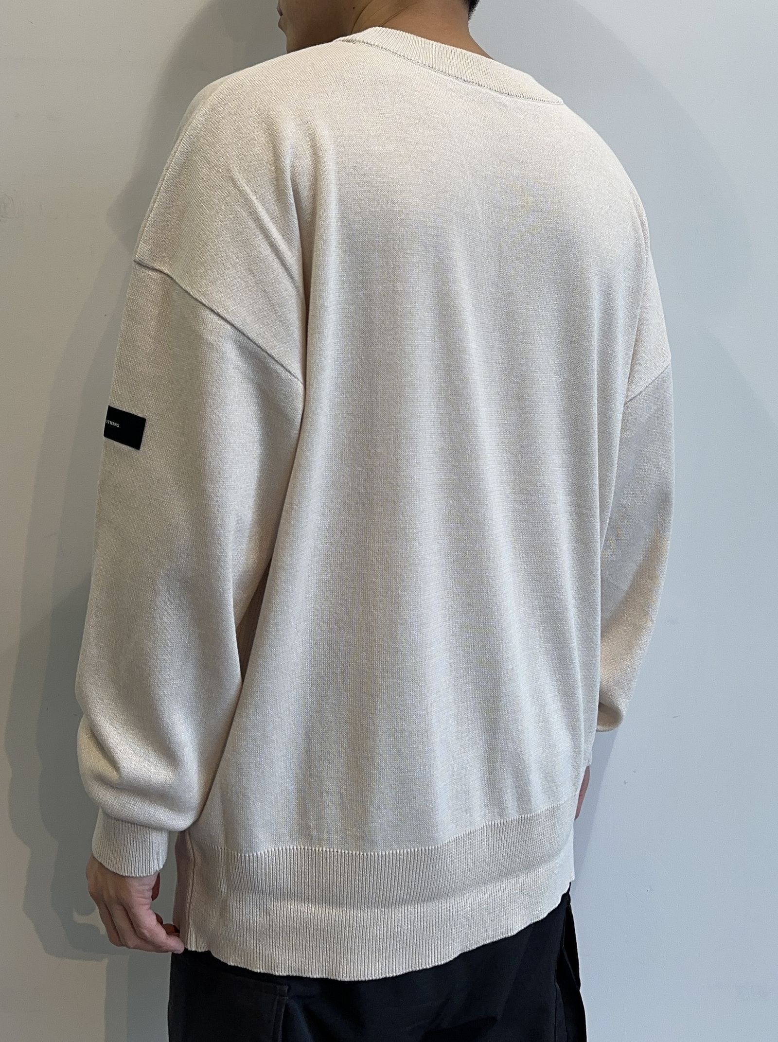 BB ROGO LONG KNT / RC29-K-003 / ベースボールロゴルーズコットンニット / ベージュ