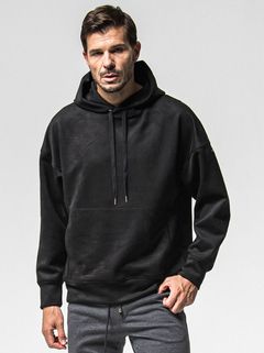 SUEDE LOOSE HOODIE / RC38-C-006 / スエードパーカー / ブラック (1月上旬入荷予定)