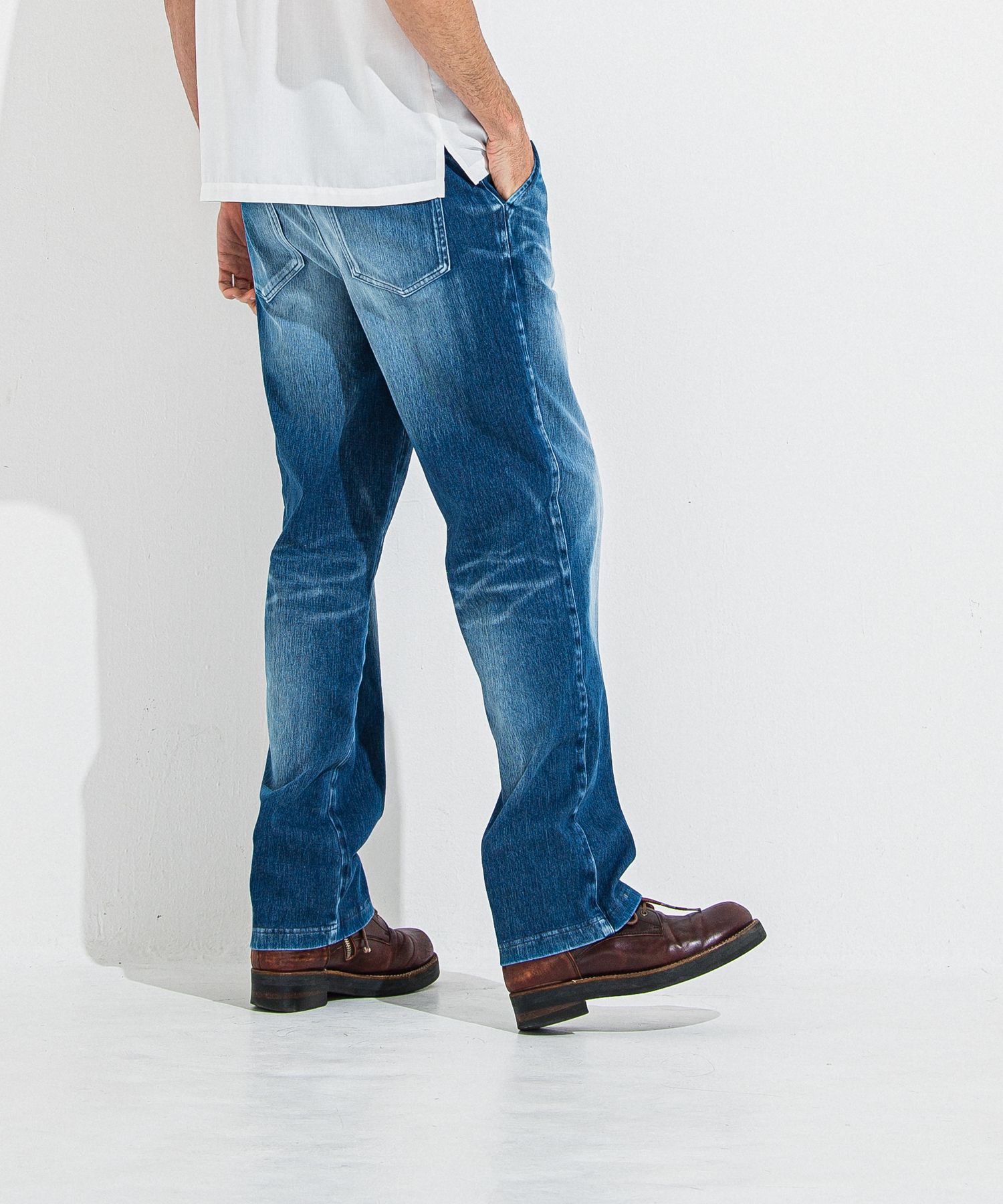 DENIM JERSEY WIDE PT / RC36-ST-016WTD / ライトオンスデニムジャージワイドパンツ / ダークインディゴ