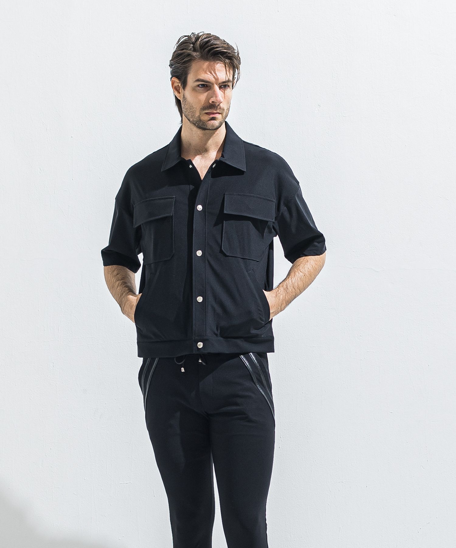 CPO HAFE SHIRTS JK / RC40-SH-003 / 半袖ナイロンCPOジャケット / ブラック (5月上旬入荷予定)