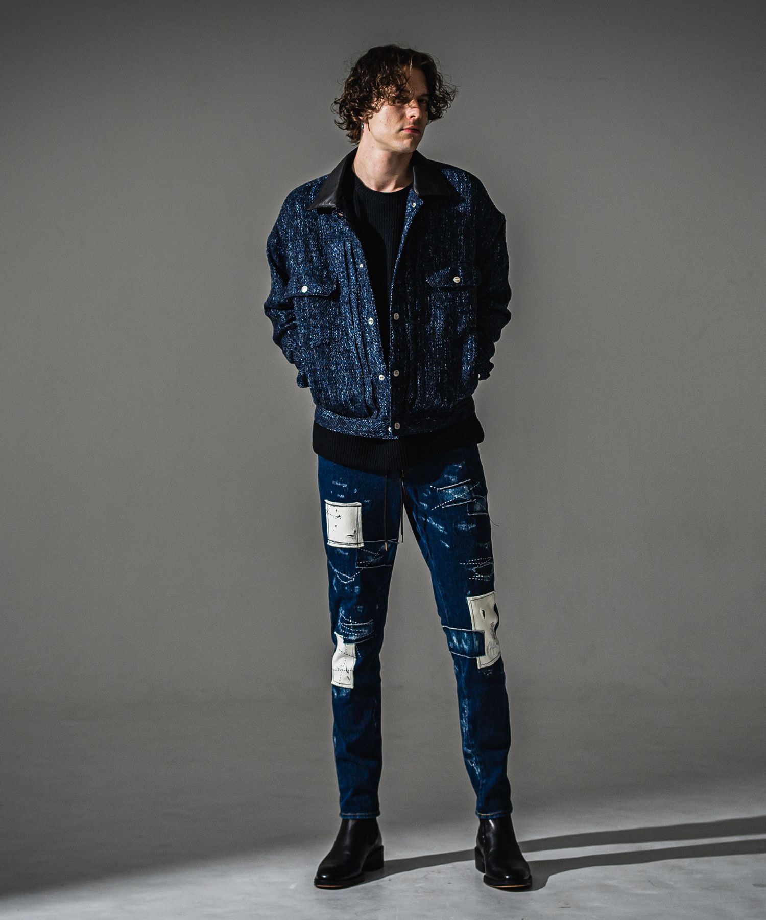 MICK DENIM JERSEY / BASIC-ST-020 / デニムジャージテーパードパンツ / ダークインディゴリメイク (9月上旬入荷予定)