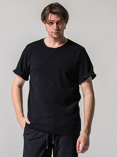 CUT OFF THERMAL TEE / RC39-T-003 / サーマルロールアップTシャツ / ブラック (3月中旬入荷予定)