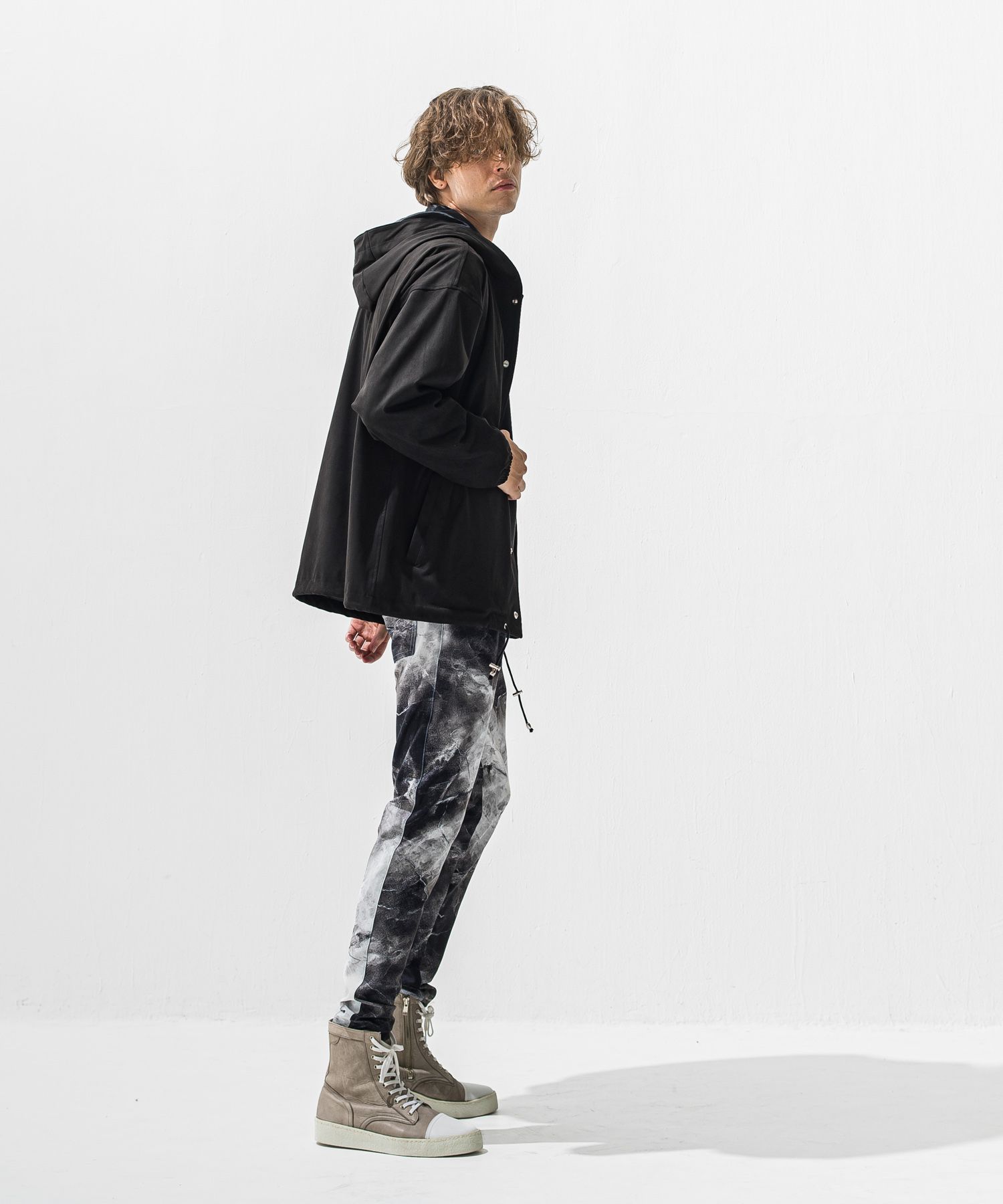 VELOURS FLEECE NEO THERMAL / RC42-C-001 / 裏起毛サーマルロングスリーブTシャツ / ブラック (10月下旬入荷予定)
