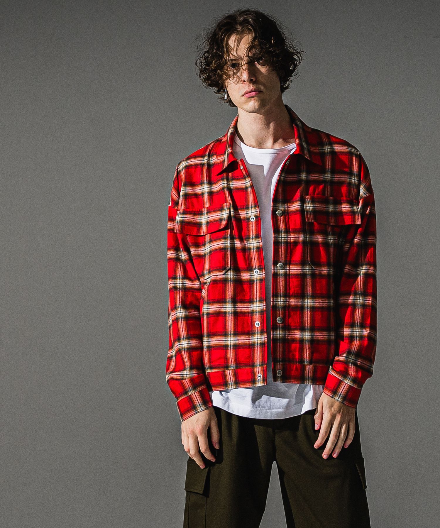 CHECK SHIRT JACKET / RC41-SH-003 / チェックシャツジャケット / レッド (8月下旬入荷予定)