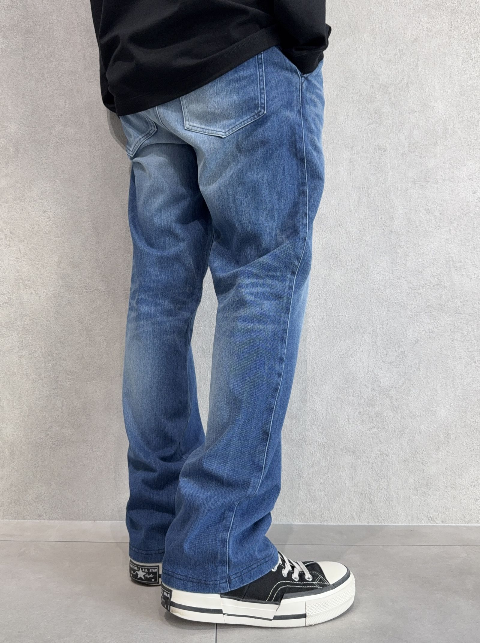 DENIM JERSEY WIDE PT / RC41-ST-016WTD / ライトオンスデニムジャージセミワイドパンツ / ダークインディゴ