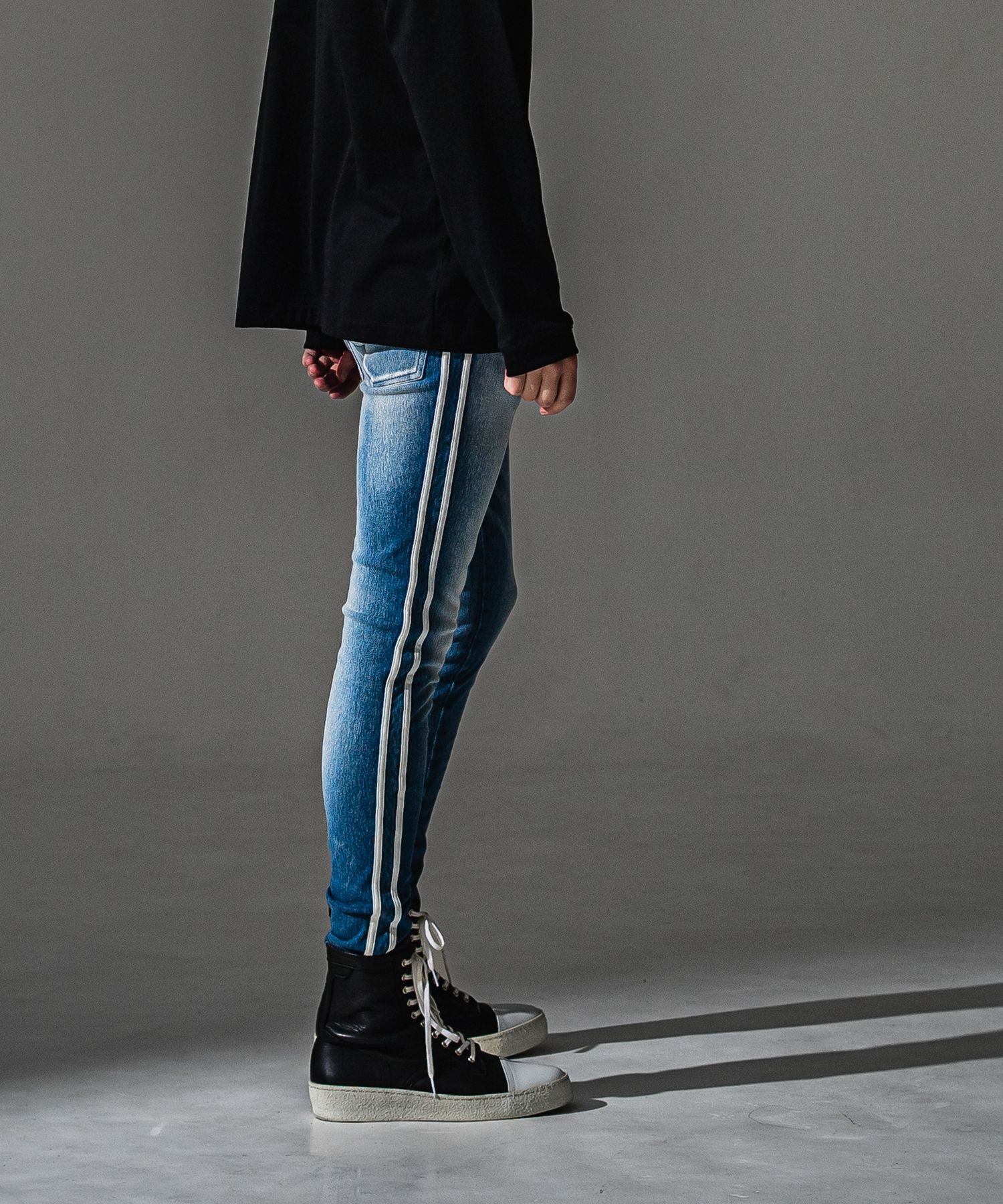 EX DENIM JERSEY BLIND LINE PT / RC41-ST-008D / デニムジャージラインパンツ / ライトインディゴ (9月上旬入荷予定)