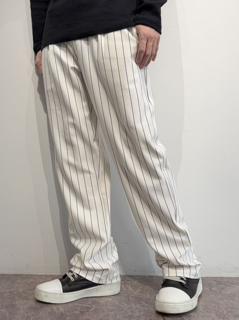 CHRIS EASY WIDE TUCK PANTS / RC35-ST-016WT / ワイドタックパンツ / ホワイトストライプ