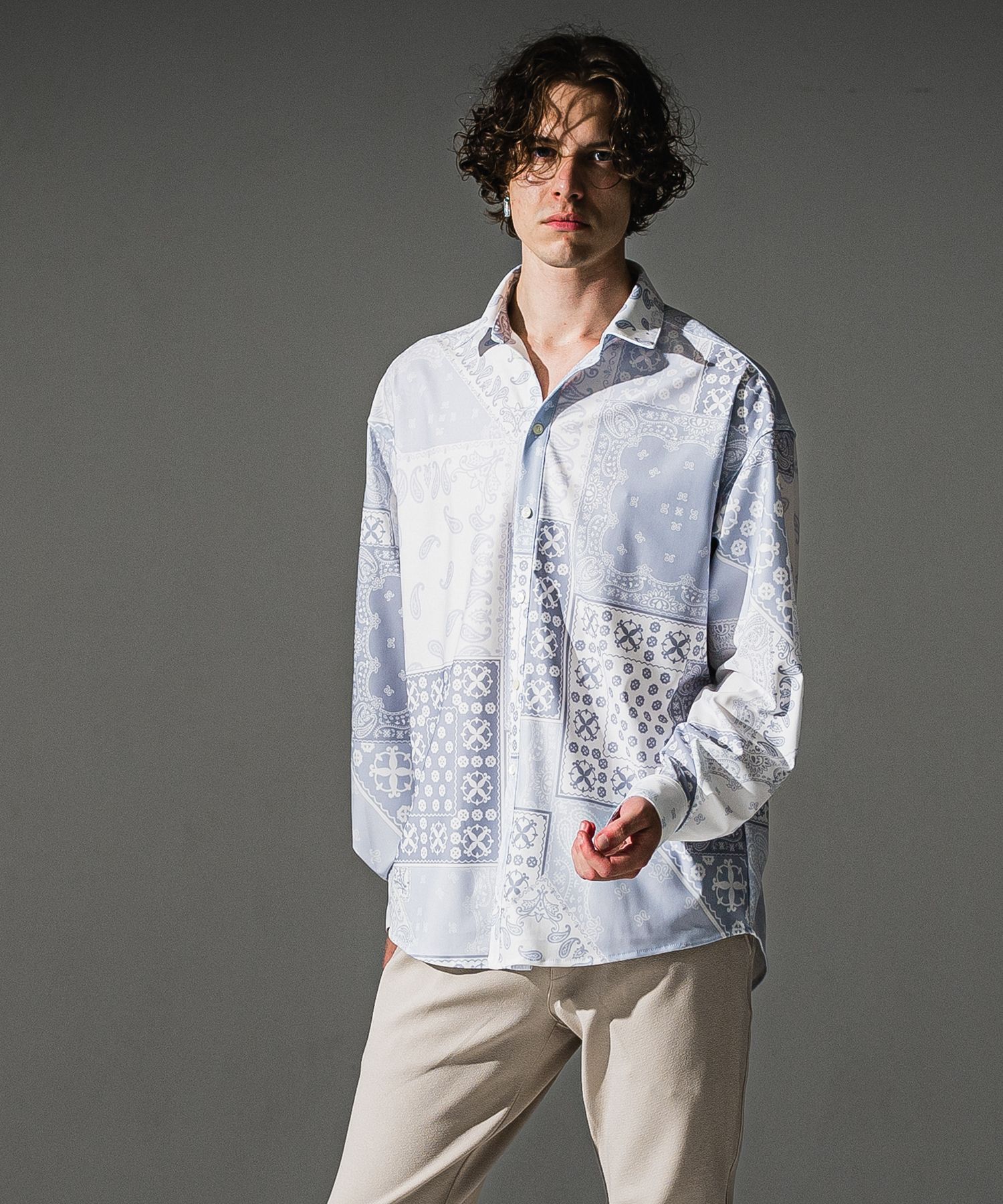 BANDANA JACK SHIRTS / RC41-SH-002 / オーバーサイズペイズリーシャツ / ホワイトバンダナ (8月下旬入荷予定)