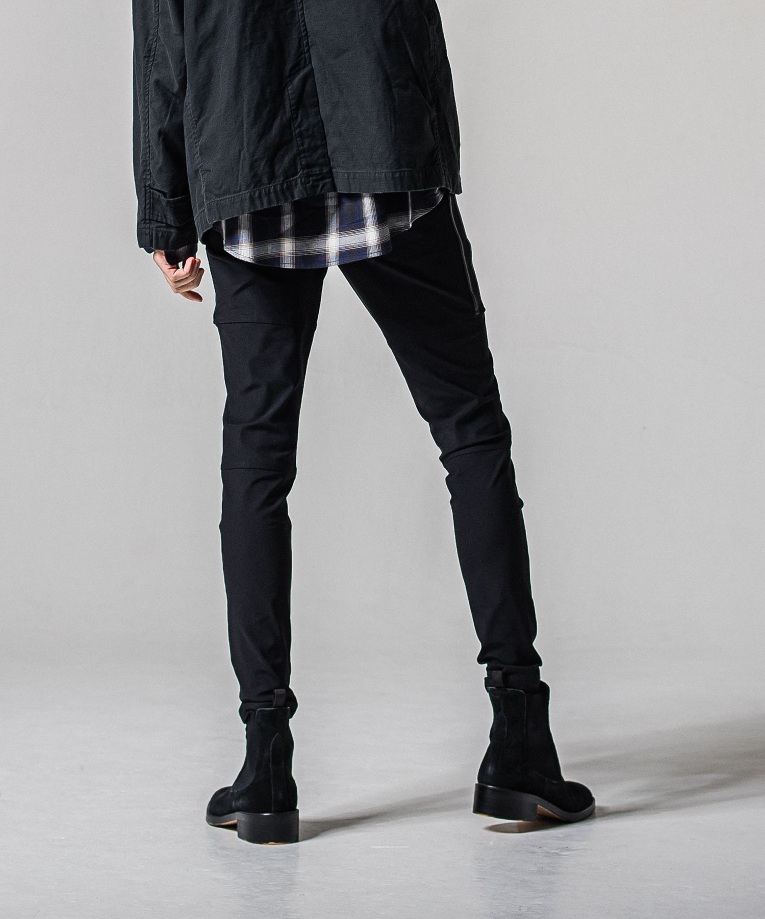 JOHNSON LINE NYLON PT / BASIC-ST-009 / ジョンソンナイロンラインパンツ / ブラック×レザーブラック (3月上旬入荷予定)