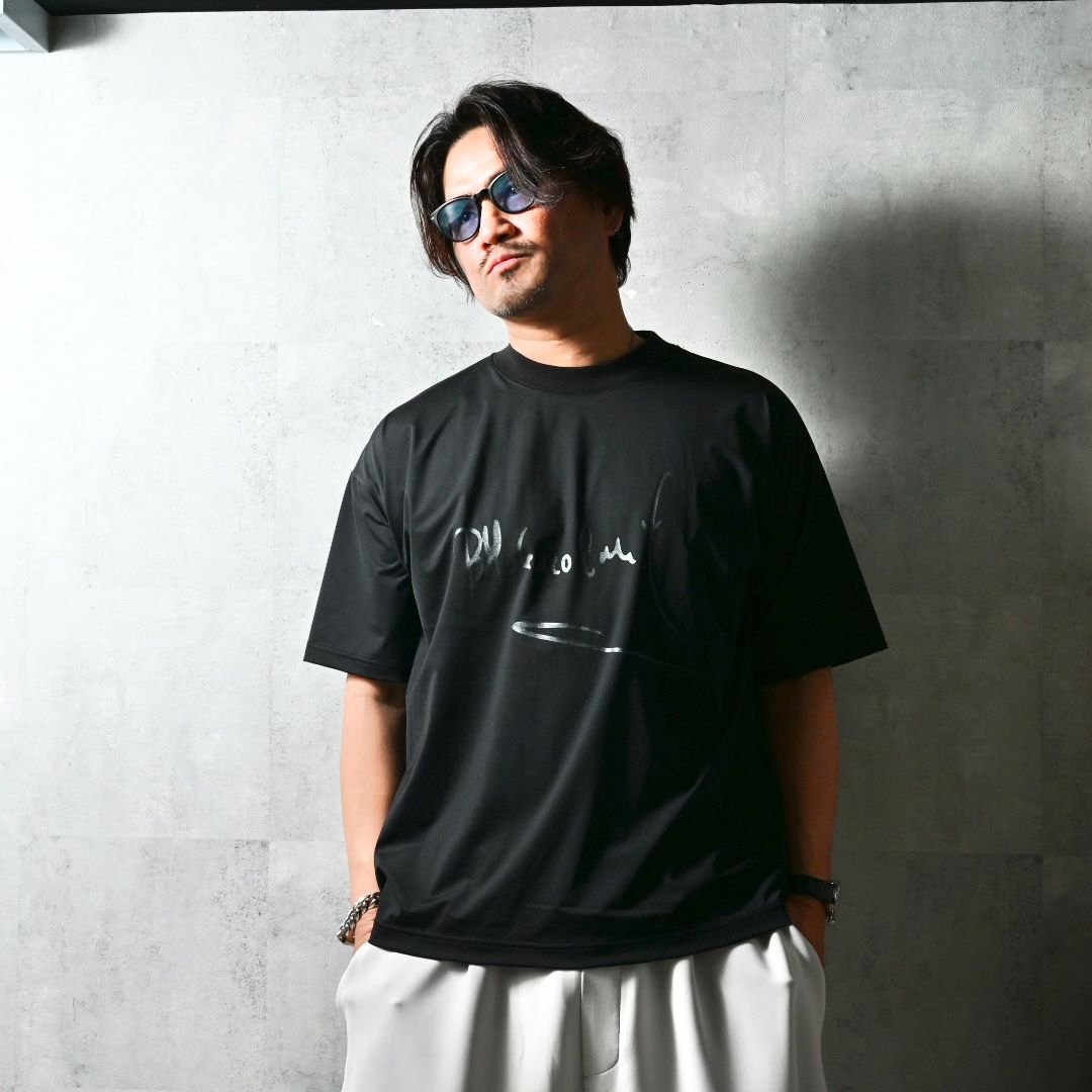 PB SIGN OVER NYLON T / DP1-T-002 / サインプリントナイロンビッグTシャツ / ブラック (4月上旬入荷予定)