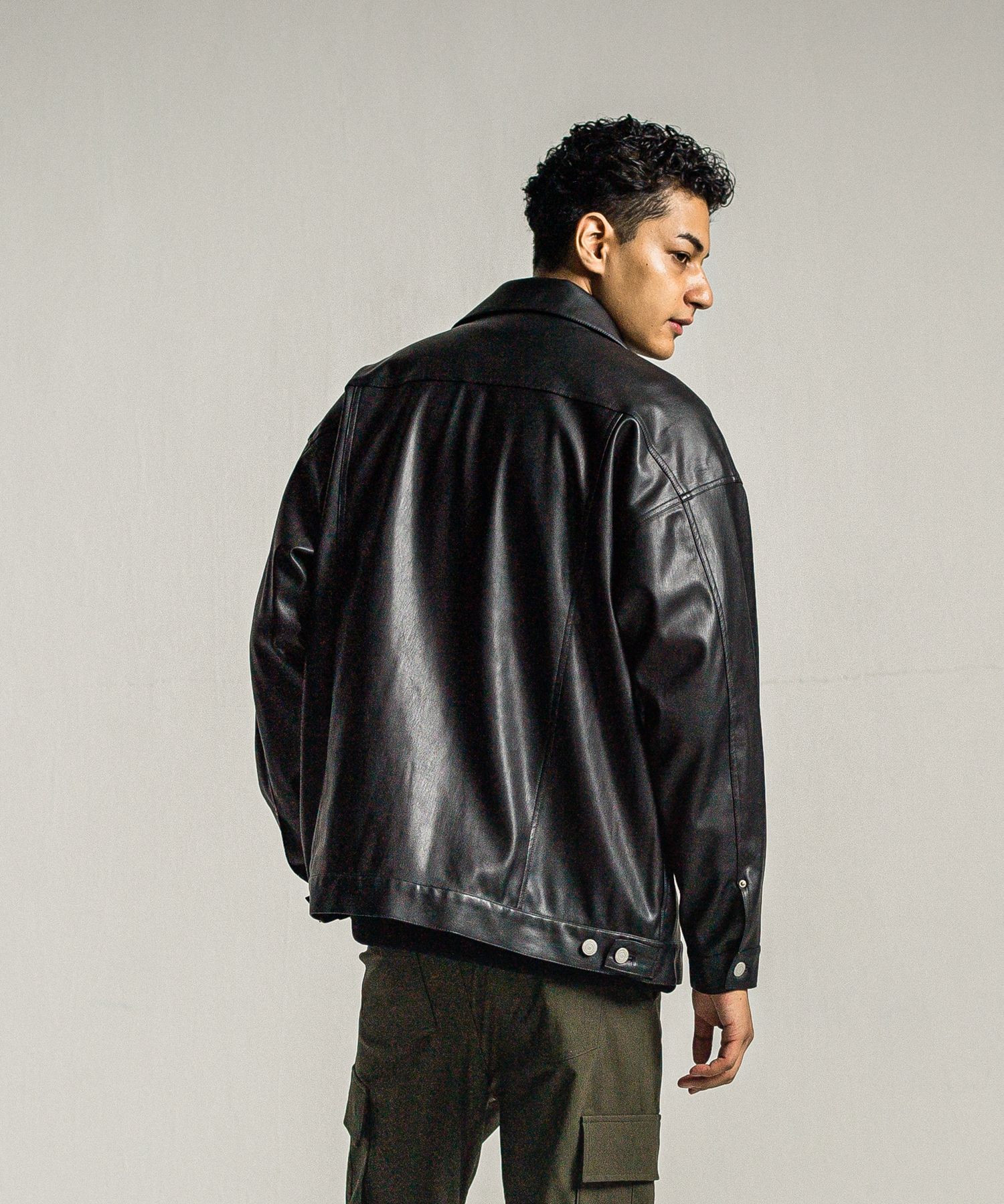LEATHER OVER 2ND G / RC34-JK-002 / エコレザーGジャン / ブラック