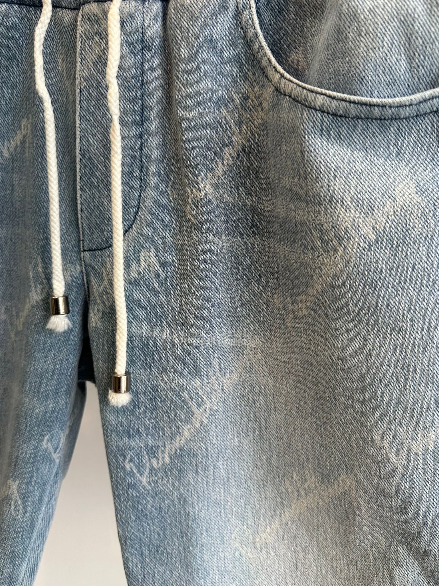 EX DENIM JERSEY LINE HALF PT / RC12-ST-012 / ラインデニムジャージショーツ / インディゴモノグラム