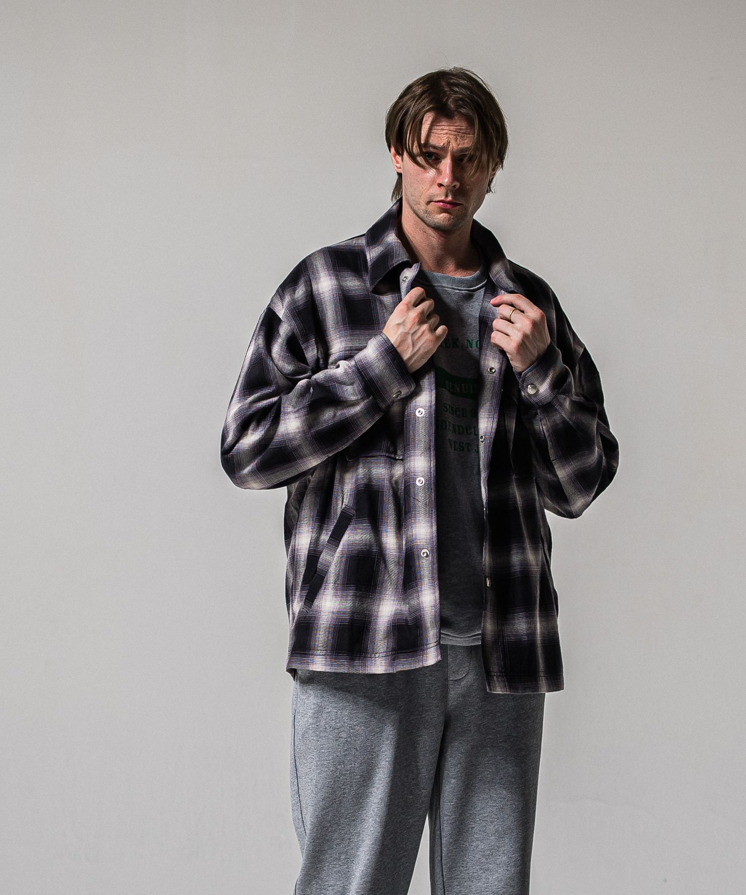 50S CHECK JK / RC39-JK-007C / チェックシャツジャケット / ブラック (2月中旬入荷予定)