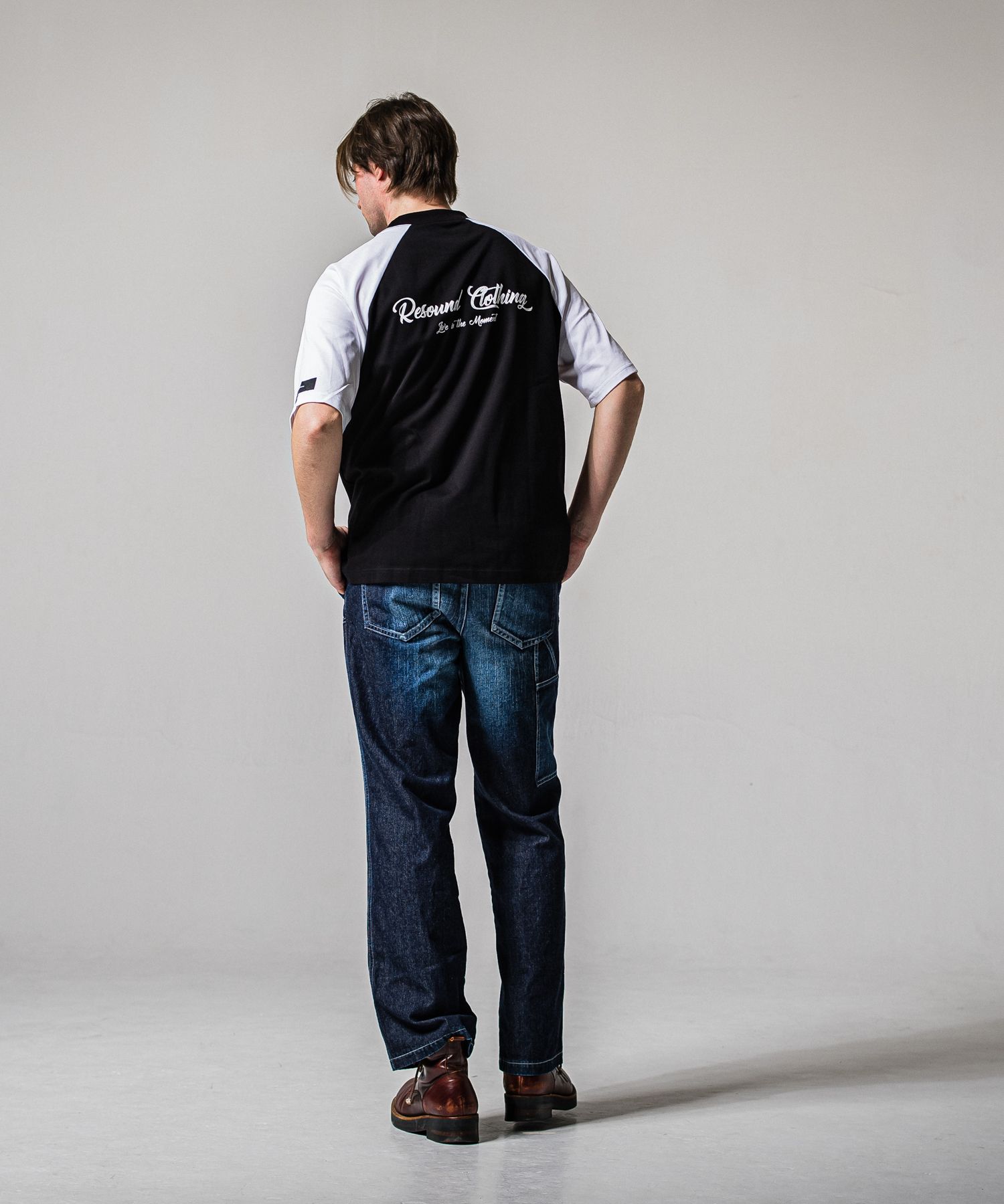BACK RC RAGLAN OVER TEE / RC39-T-001 / バックロゴラグランビッグTシャツ / ブラック×ホワイト (4月上旬入荷予定)
