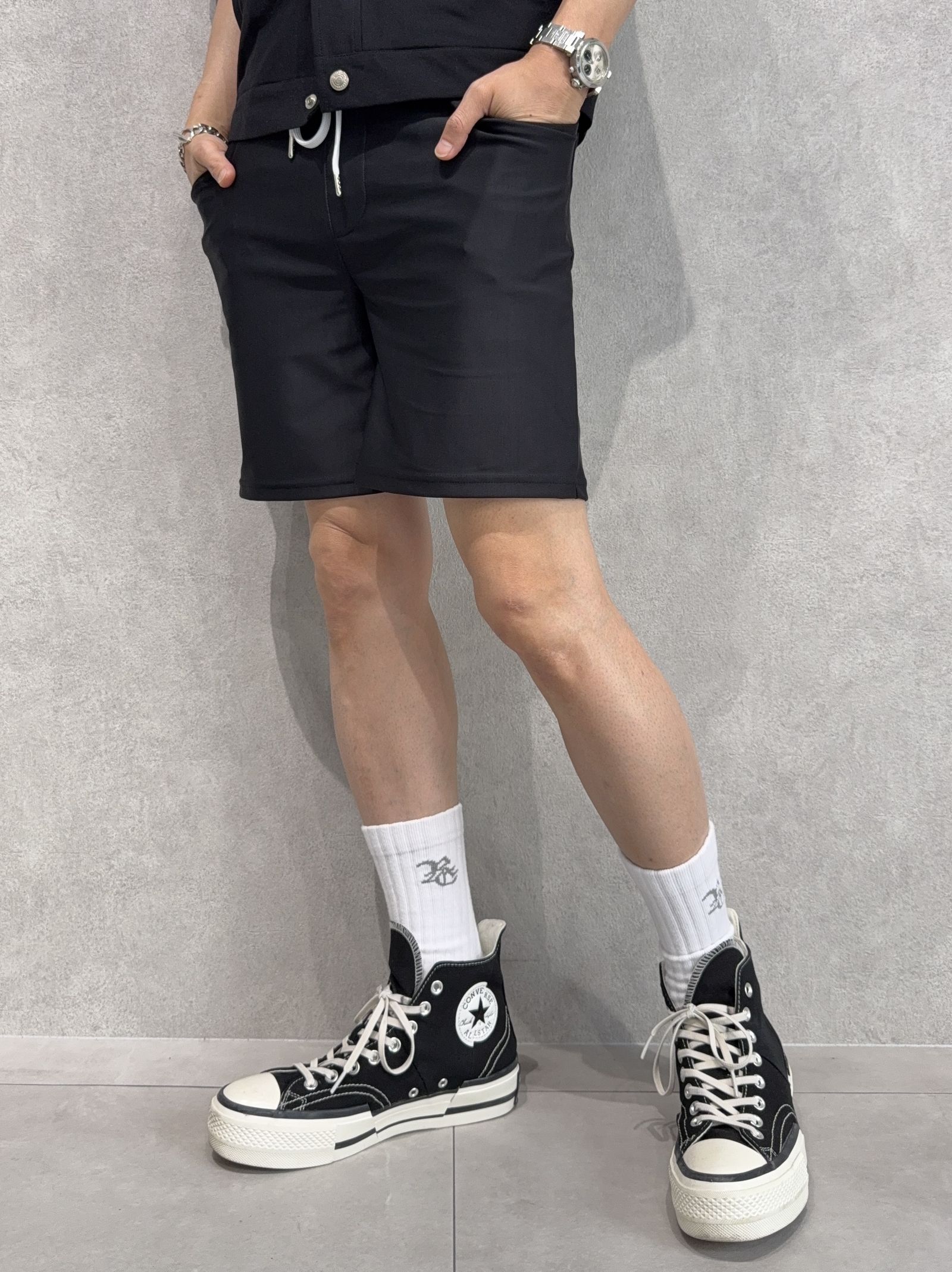 RUSH DENIM SHORTS / RC40-HP-003 / ラッシュガードデニムショーツ / ブラック