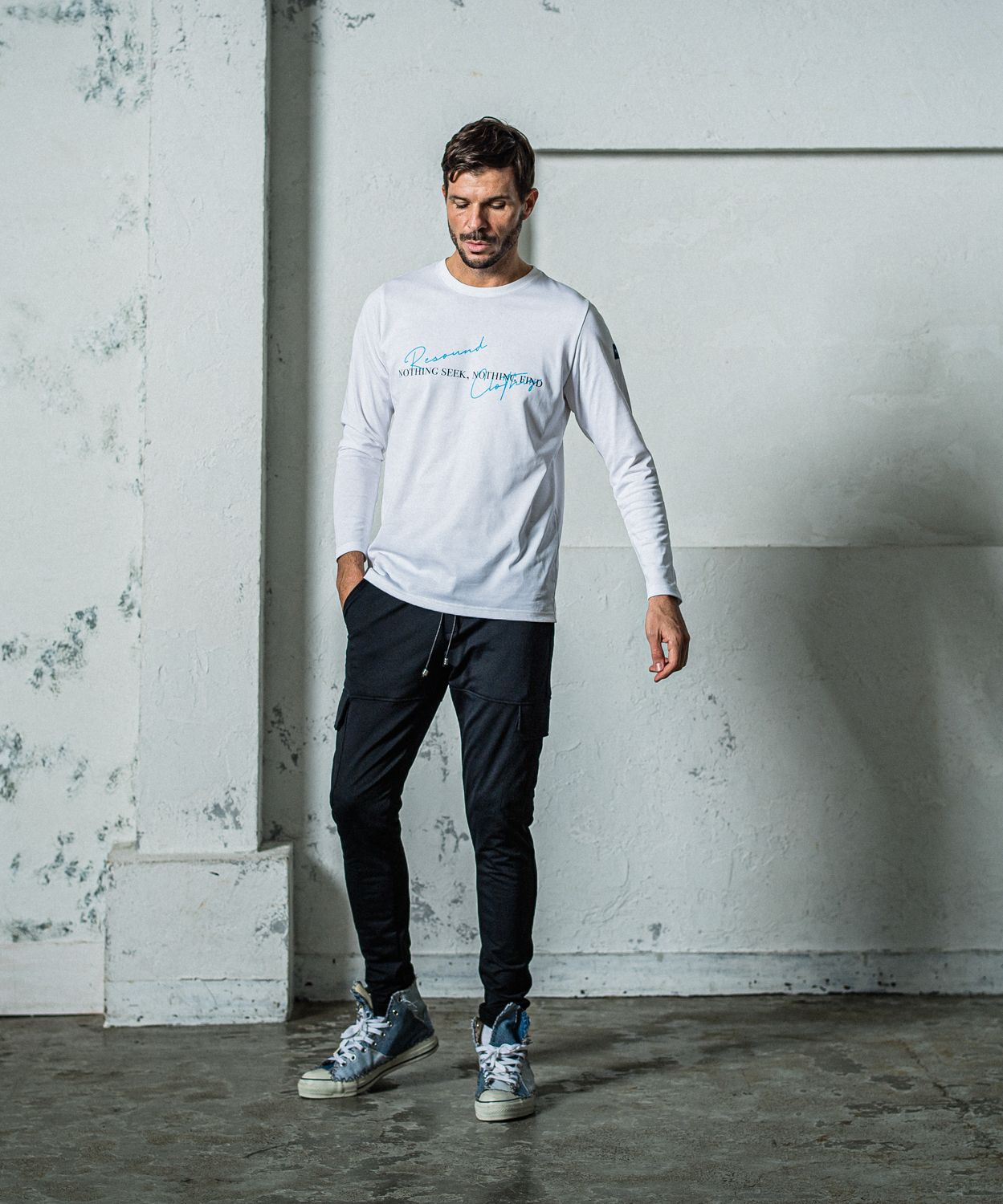 NSNF LONGSLEEVE TEE / RC35-T-009 / メッセージロゴ長袖Tシャツ / ホワイト