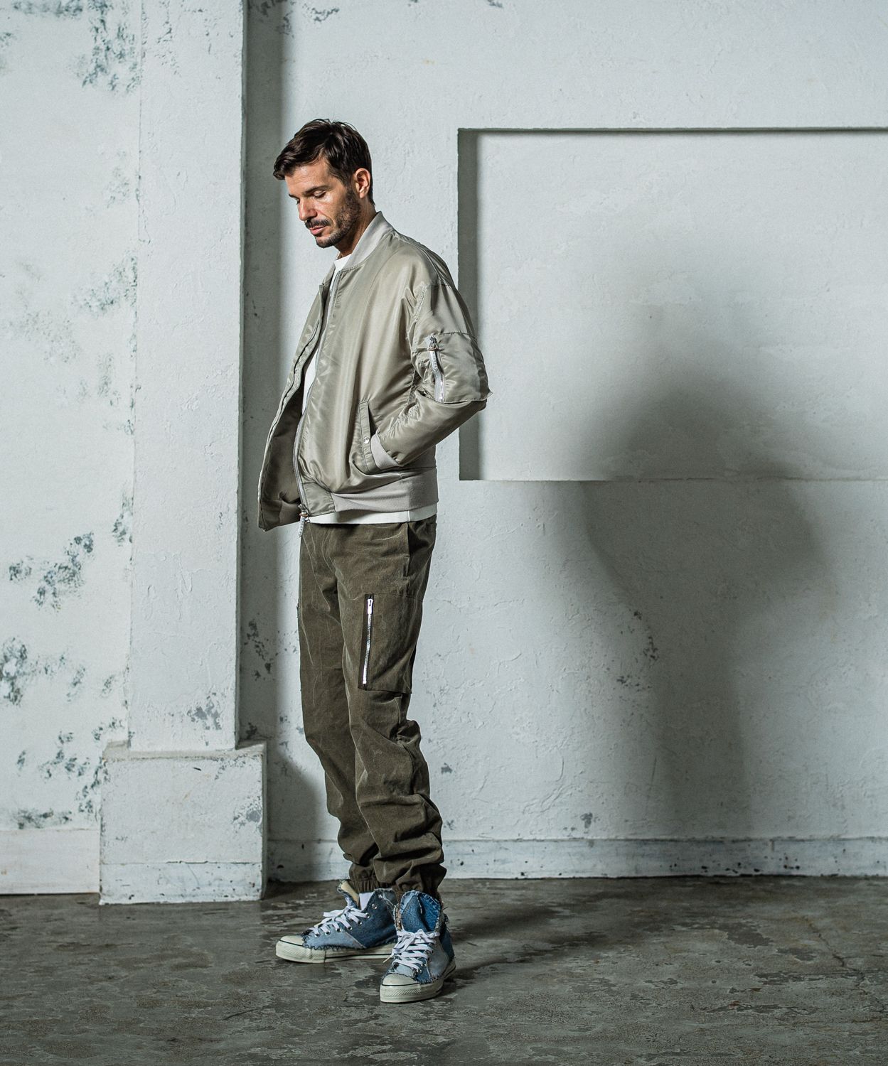 DAVID CARGO PANTS / RC35-ST-040 / ミリタリー裾ゴムカーゴパンツ / ヴィンテージカーキ
