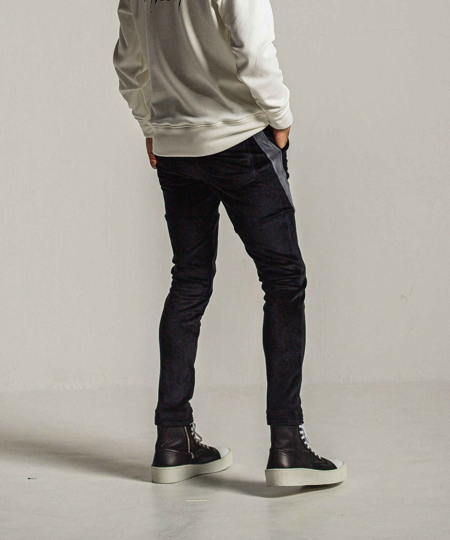 VELOURS TYLER PANTS / RC34-ST-026BH / ベロアフリースラインイージーパンツ / ブラック