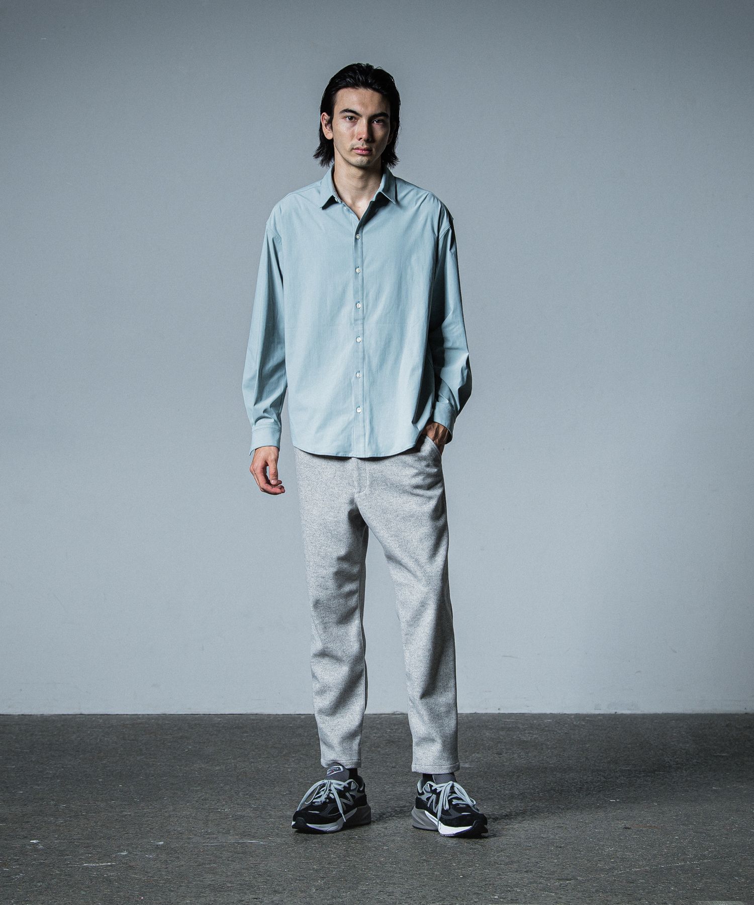 NYLON JACK SHIRTS / RC33-SH-001 / オーバーサイズナイロンシャツ / アクア