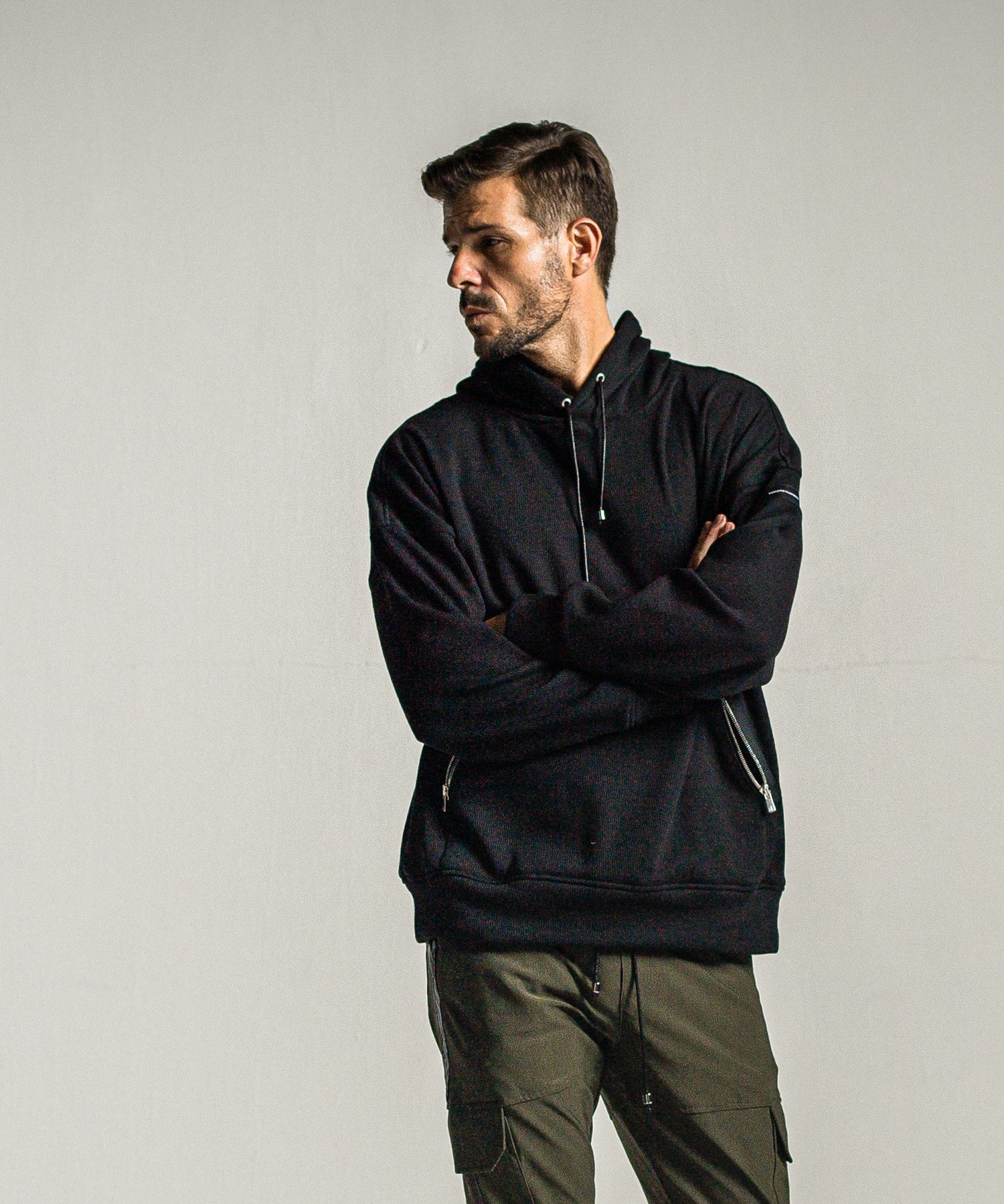 SHAGGY FLEECE THERMAL PULLOVER HOODIE / RC34-C-003 / 裏起毛サーマルパーカー / ブラック
