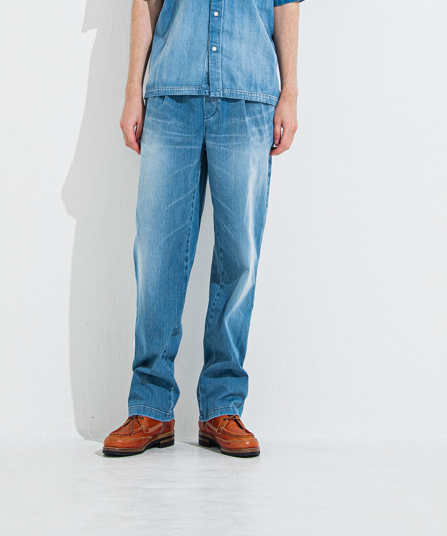 DENIM JERSEY WIDE PT / RC36-ST-016WTD / ライトオンスデニムジャージワイドパンツ / ライトインディゴ