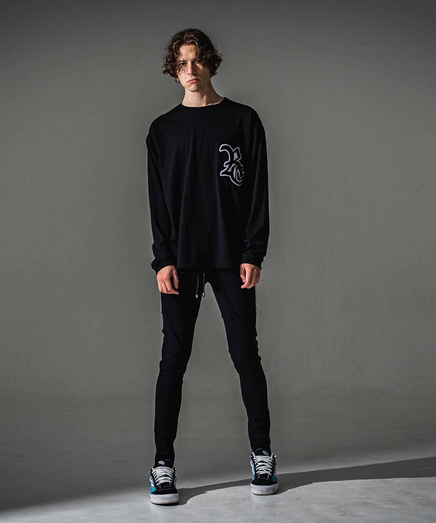 JOHNSON LINE NYLON PT / BASIC-ST-009 / ジョンソンラインナイロンパンツ / ブラック×ホワイト (7月下旬入荷予定)