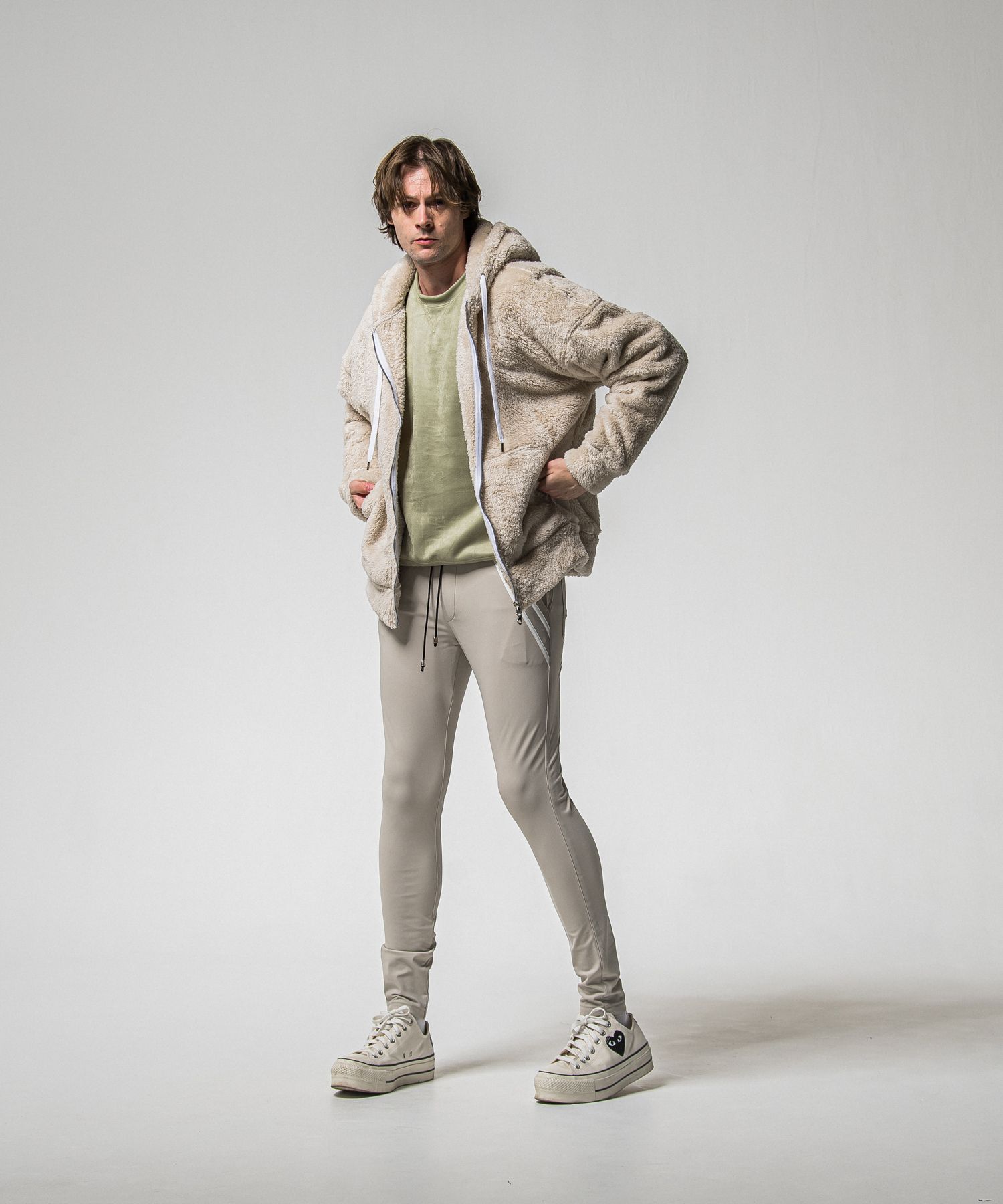 SUEDE DROP TRAINER / RC38-C-005 / スエードトレーナー / カーキ (1月上旬入荷予定)